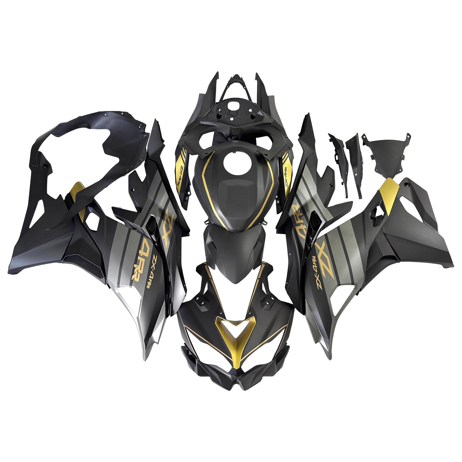 新米 Amotopart 2019-2026 Kawasaki Ninja ZX25R ZX4R ZX4RR Black Grey Gold Fa
