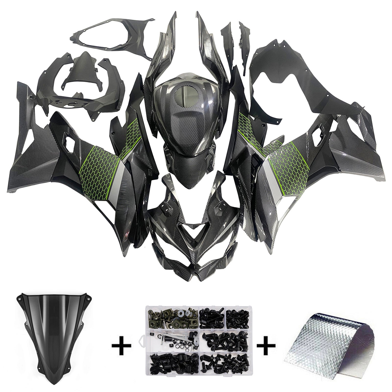 Amotopart 2019-2026 Kawasaki Ninja ZX25R ZX4R ZX4RR カーボン