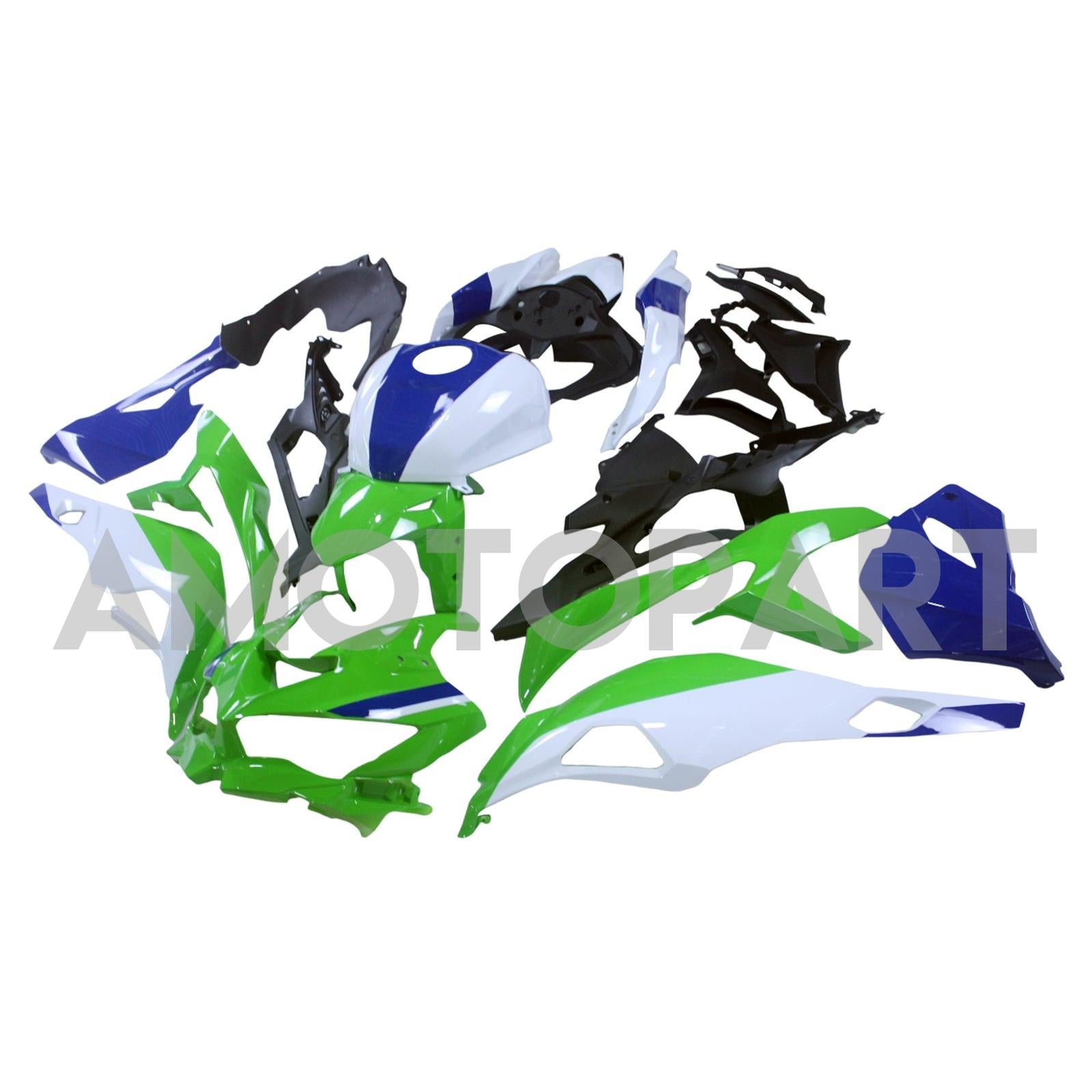 Amotopart 2019-2024 Kawasaki Ninja ZX25R ZX4R ZX4RR ホワイト ブルー ライトグリーン フェアリングキット
