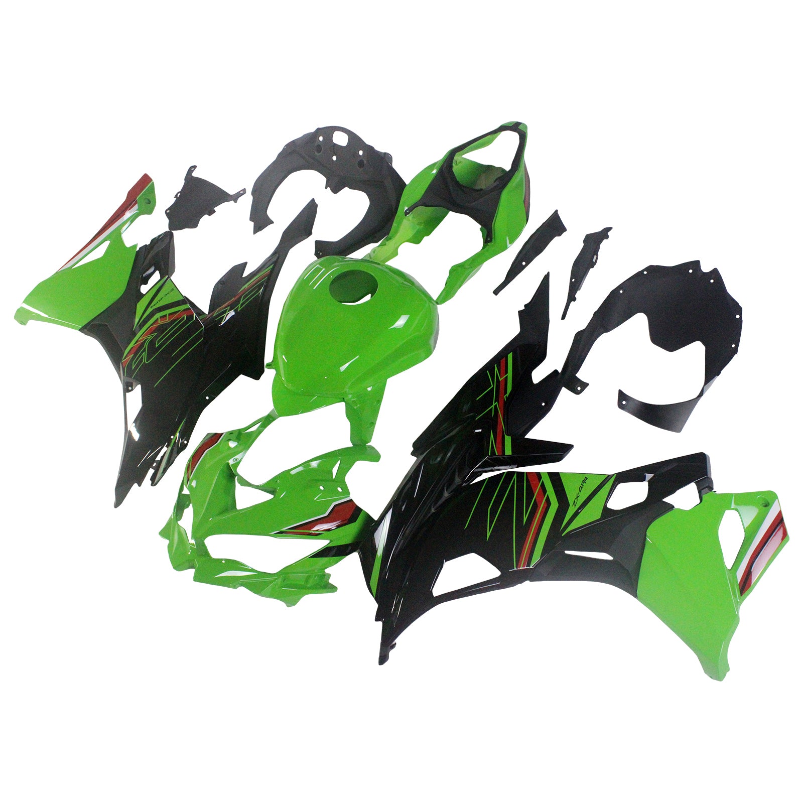 Amotopart 2019-2026 Kawasaki Ninja ZX25R ZX4R ZX4RR Czarny jasnozielony zestaw owiewki