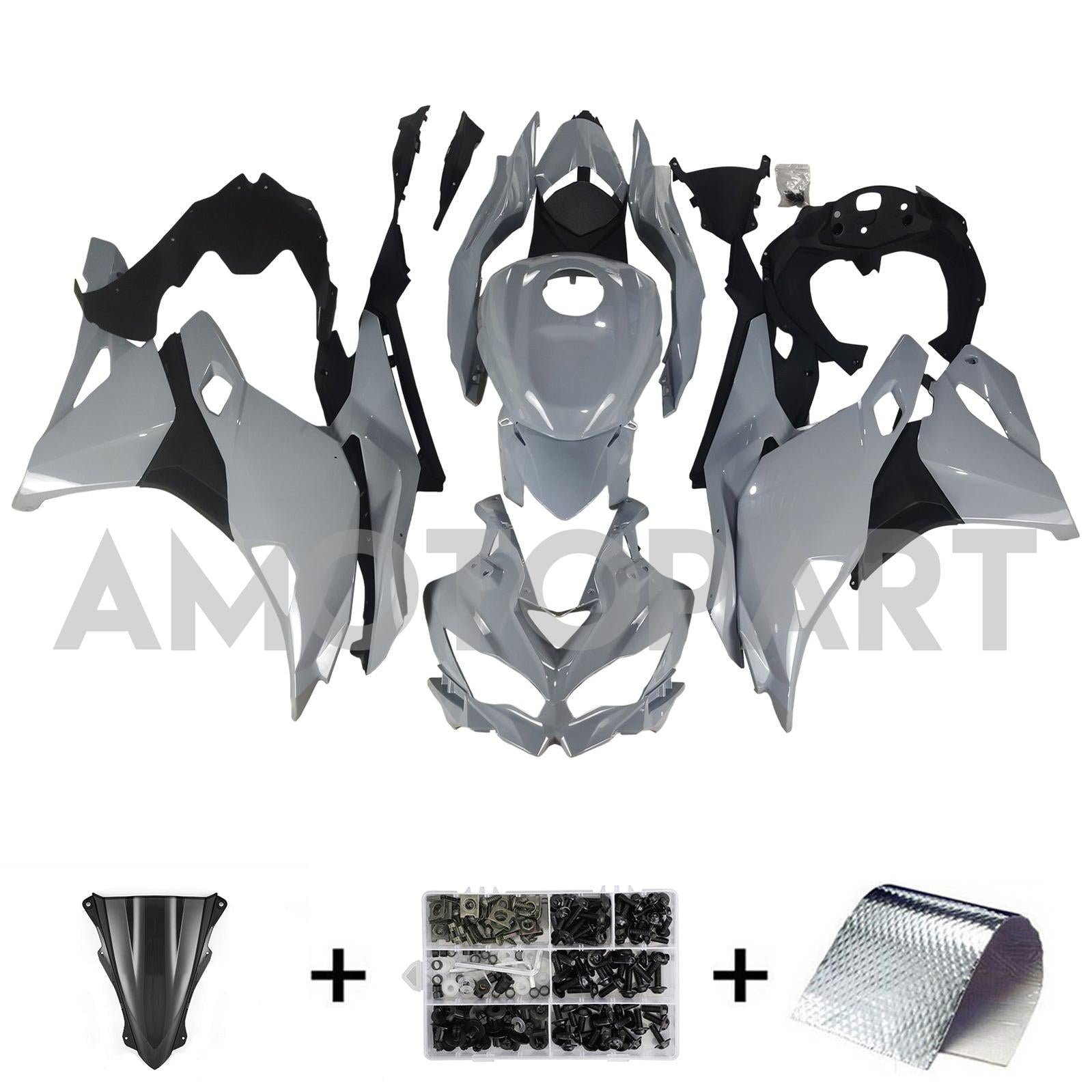 Amotopart 2019-2025 Kawasaki Ninja ZX25R ZX4R ZX4RR GRAY GRAY GRAY-KIT