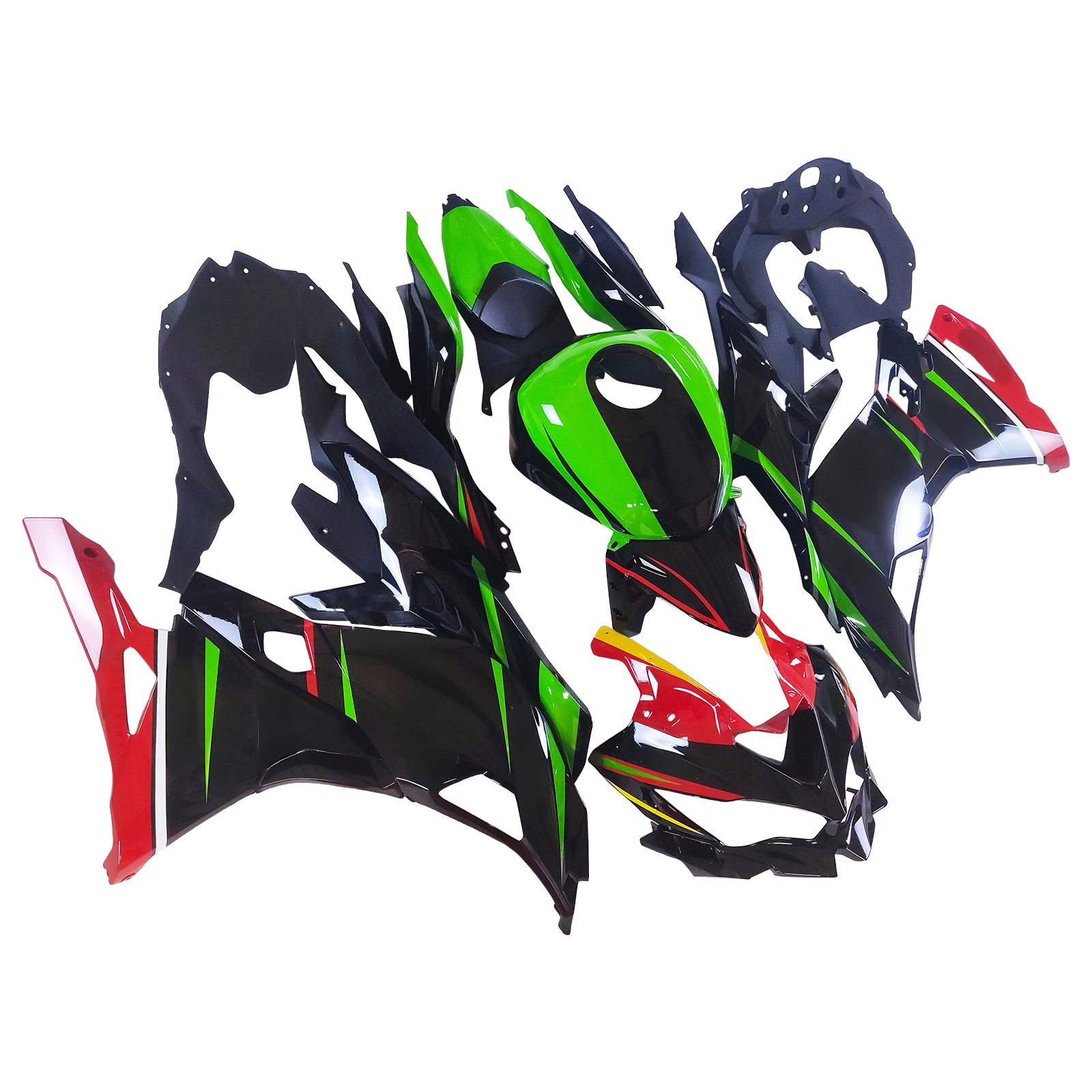 Amotopart 2019-2025 Ninja ZX-25R ZX-4R ZX-4RR Kawasaki Green&Red Fairing Kit