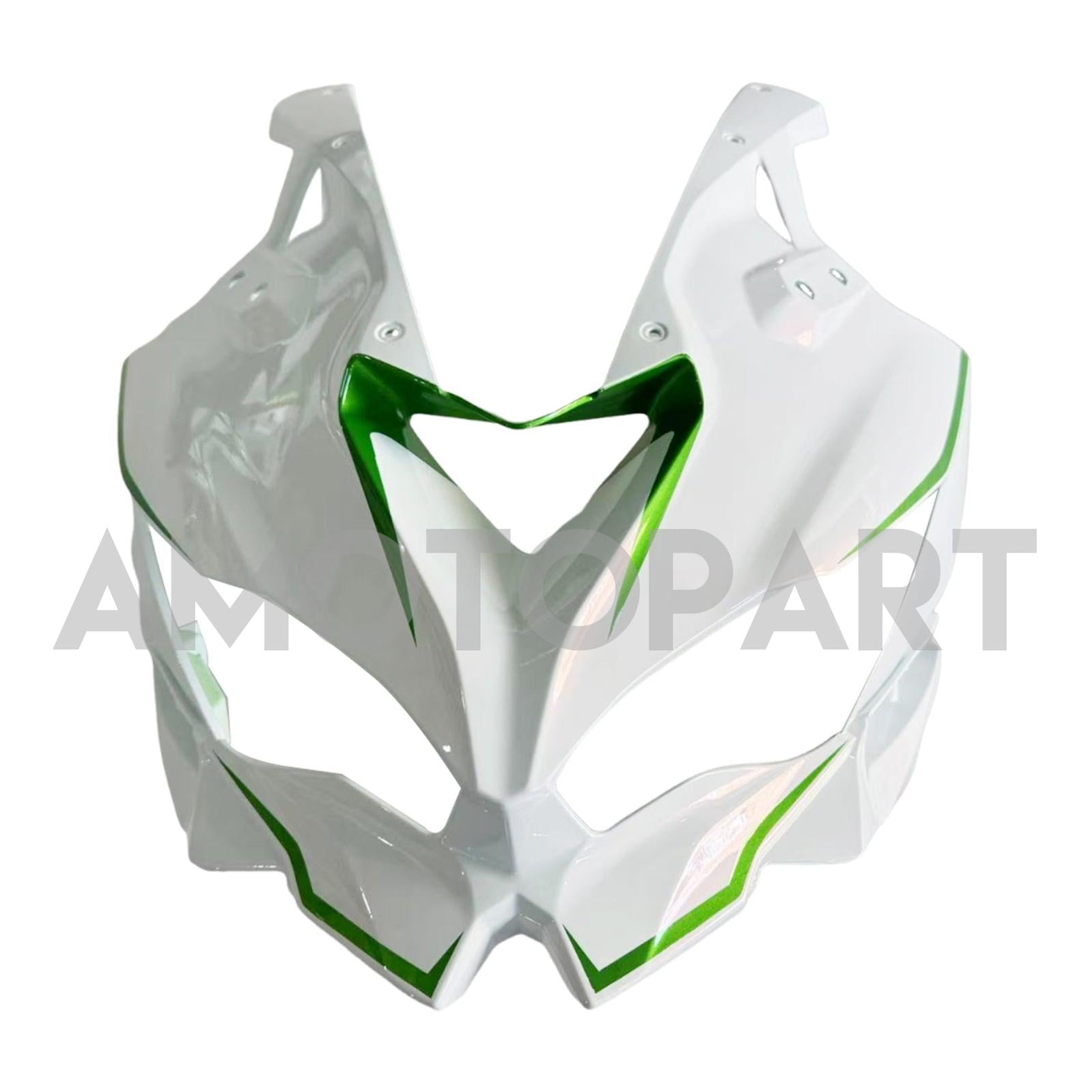 Amotopart 2019-2025 Ninja ZX-25R ZX-4R ZX-4RR Kawasaki White with Green Stripes Fairing Kit