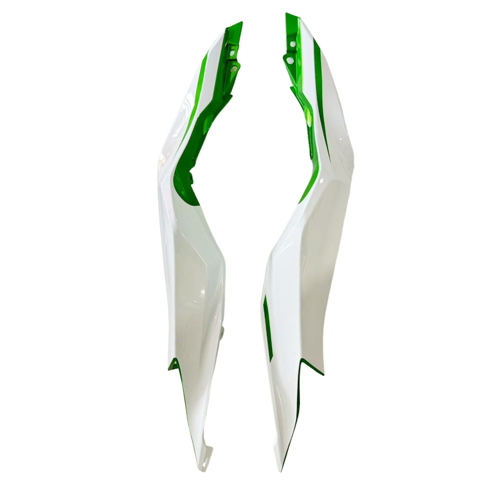 Amotopart 2019-2026 Ninja ZX-25R ZX-4R ZX-4RR Kawasaki blanc avec kit de carénage à rayures vertes