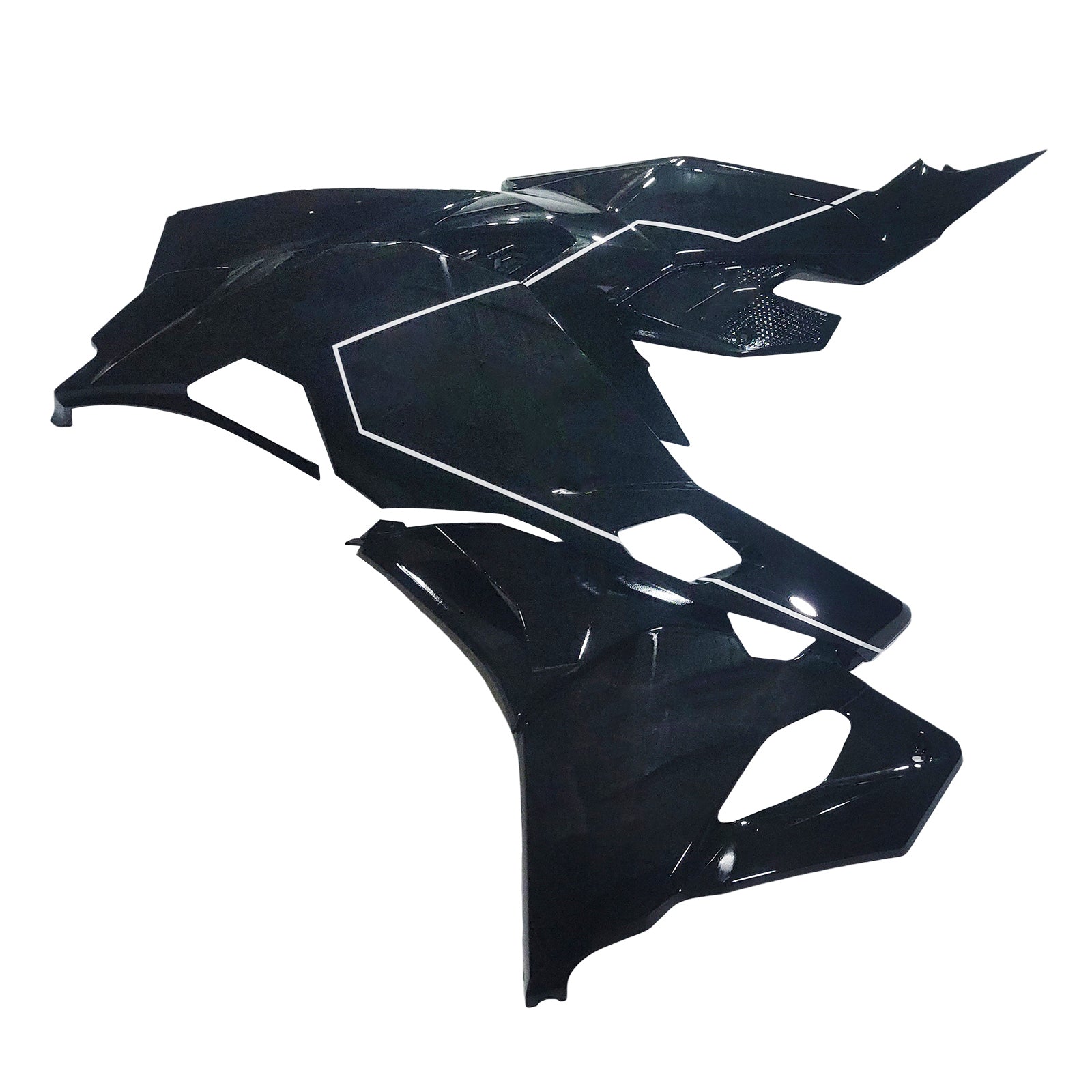 Amotopart 2019-2025 Ninja ZX-25R ZX-4R ZX-4RR KAWASAKI Sort med hvide emblemer Fairing Kit