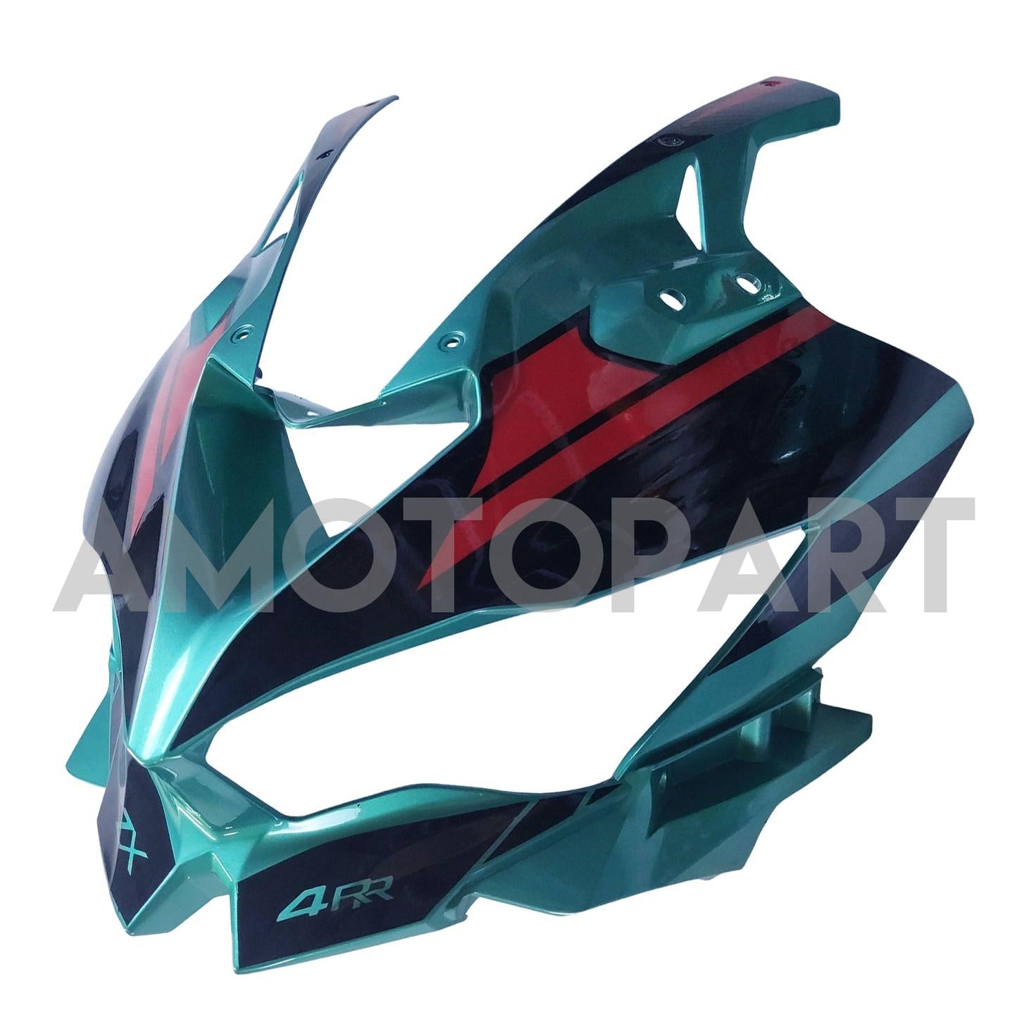 Amotopart 2019-2025 Ninja ZX-25R ZX-4R ZX-4RR Kawasaki Green & Red Stripes Fairing Kit