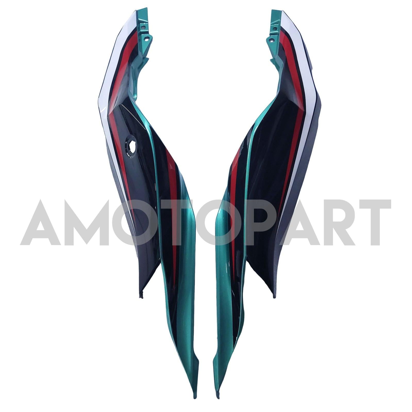 Amotopart 2019-2025 Ninja ZX-25R ZX-4R ZX-4RR Kawasaki Green & Red Stripes Fairing Kit