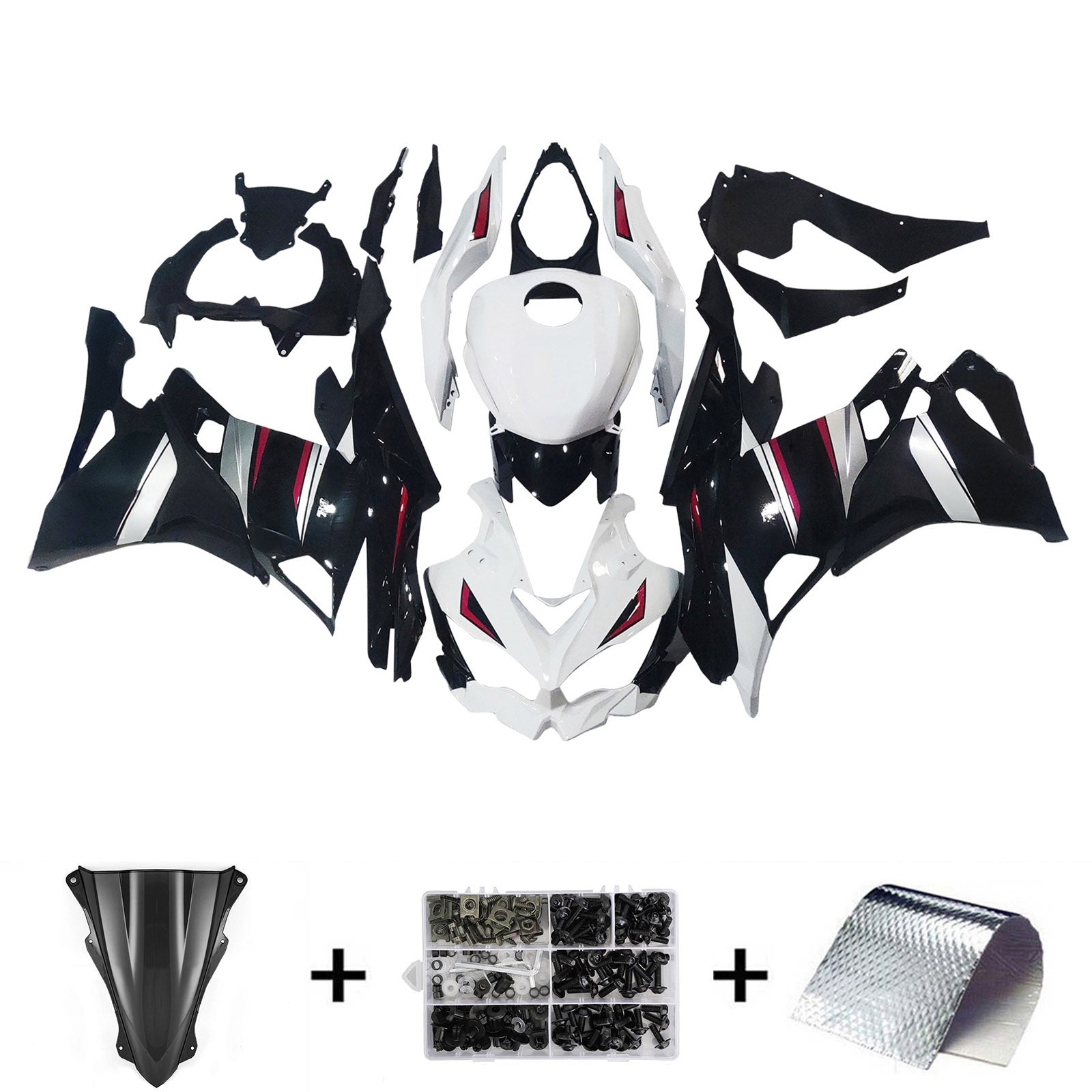 Amotopart 2019-2026 Ninja ZX-25R ZX-4R ZX-4RR カワサキ ブラック&W