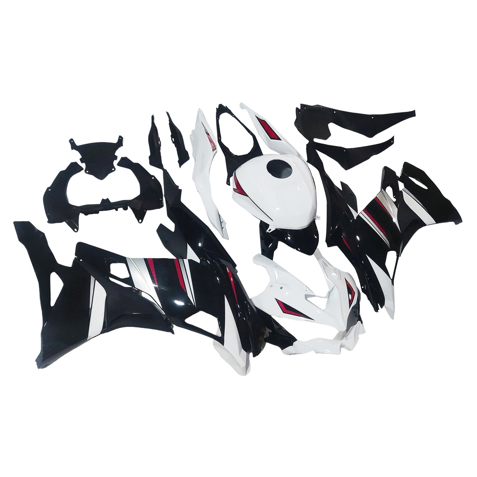 Amotopart 2019-2025 Ninja ZX-25R ZX-4R ZX-4RR Kawasaki Noir&Kit de carénage blanc