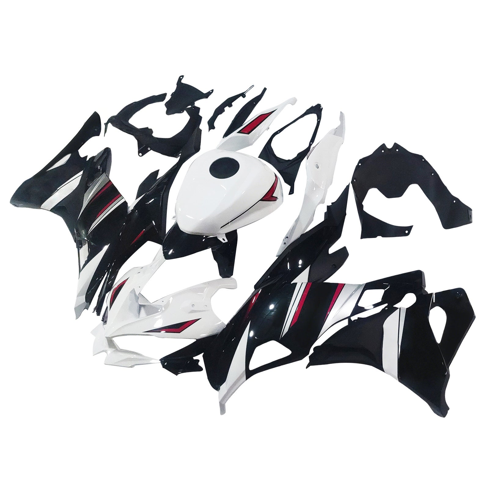 Amotopart 2019-2025 Ninja ZX-25R ZX-4R ZX-4RR Kawasaki Noir&Kit de carénage blanc