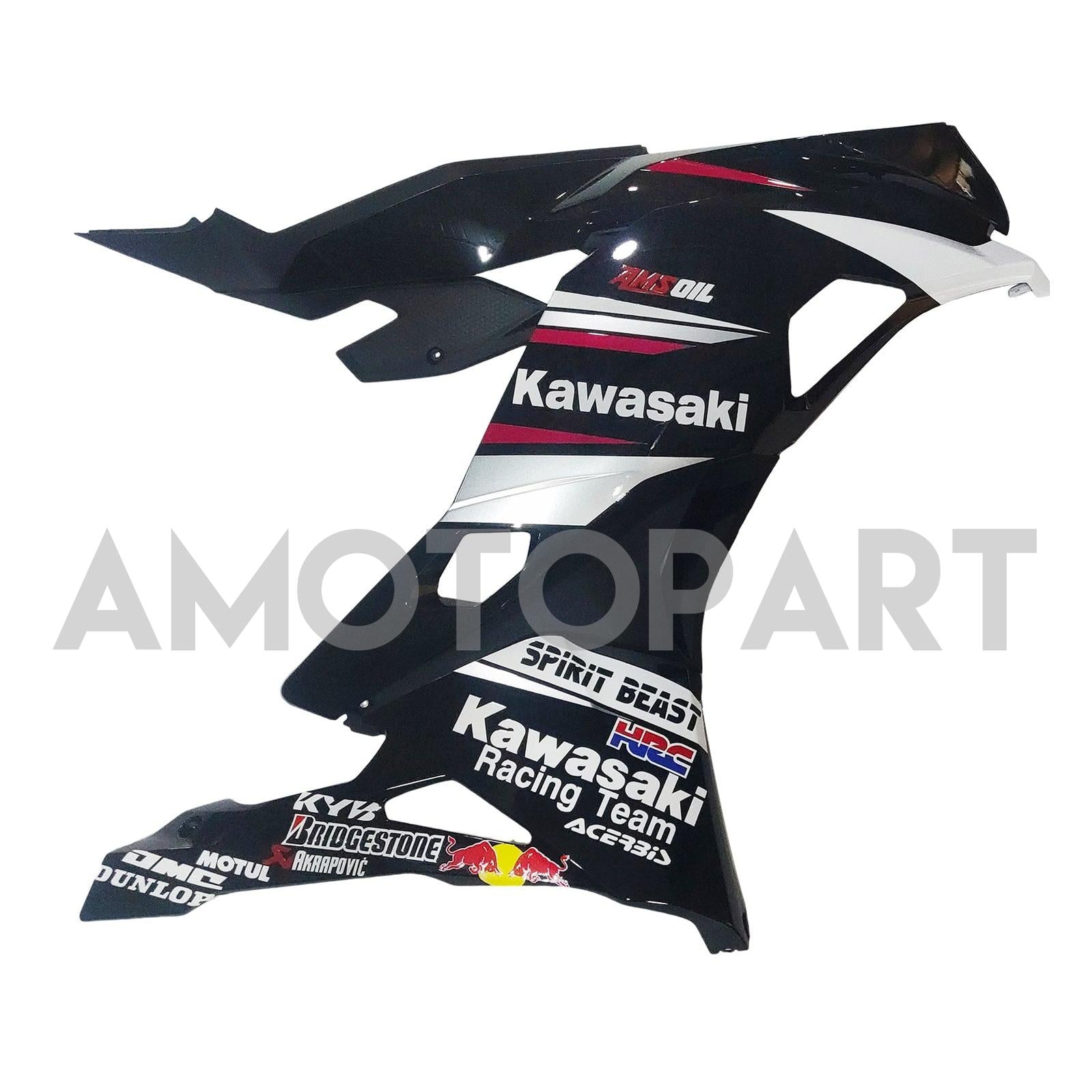 Amotopart 2019-2025 Ninja ZX-25R ZX-4R ZX-4RR Kawasaki Black & White Fairing Kit