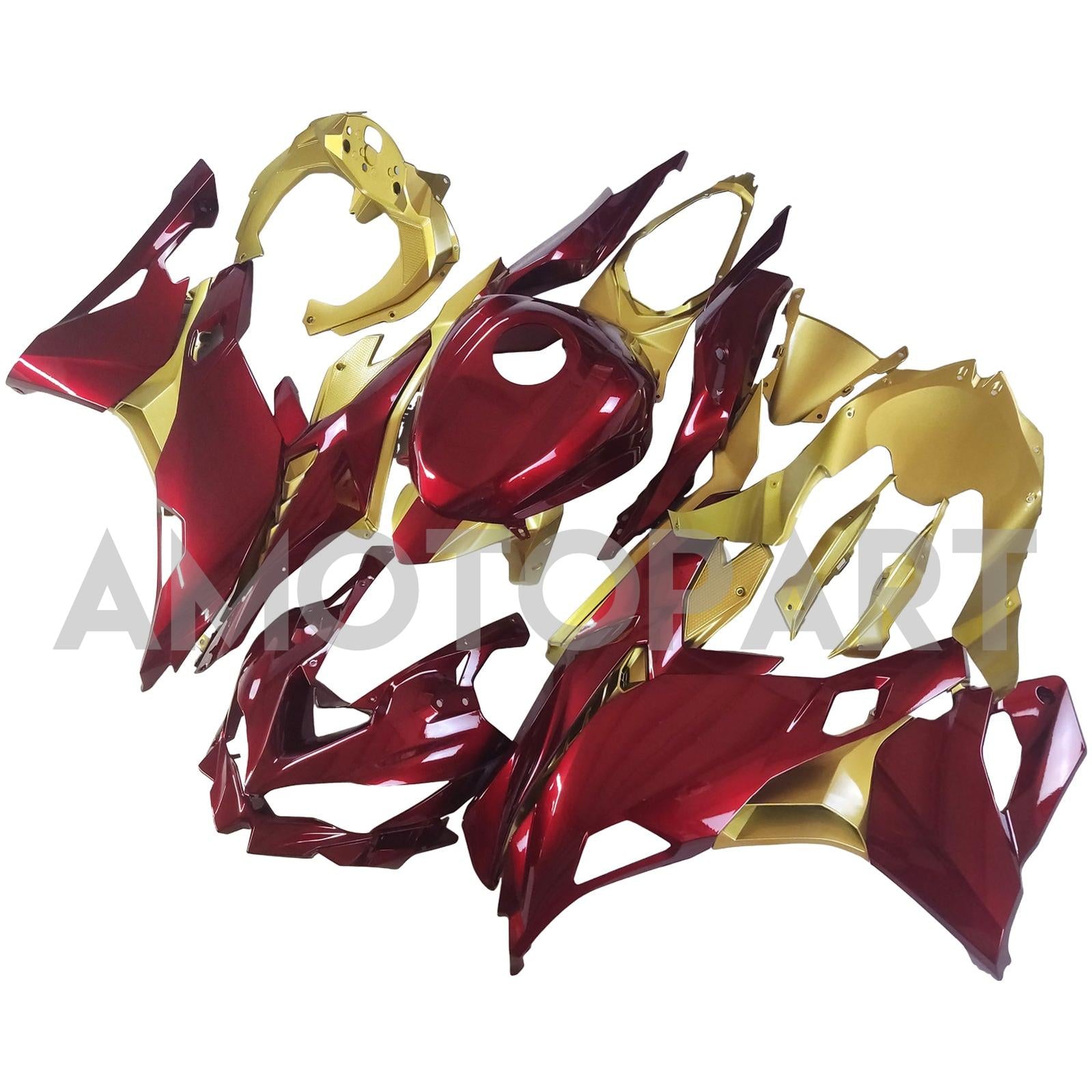 Amotopart 2019-2025 Ninja ZX-25R ZX-4R ZX-4RR Kawasaki Red&Gold Fairing Kit