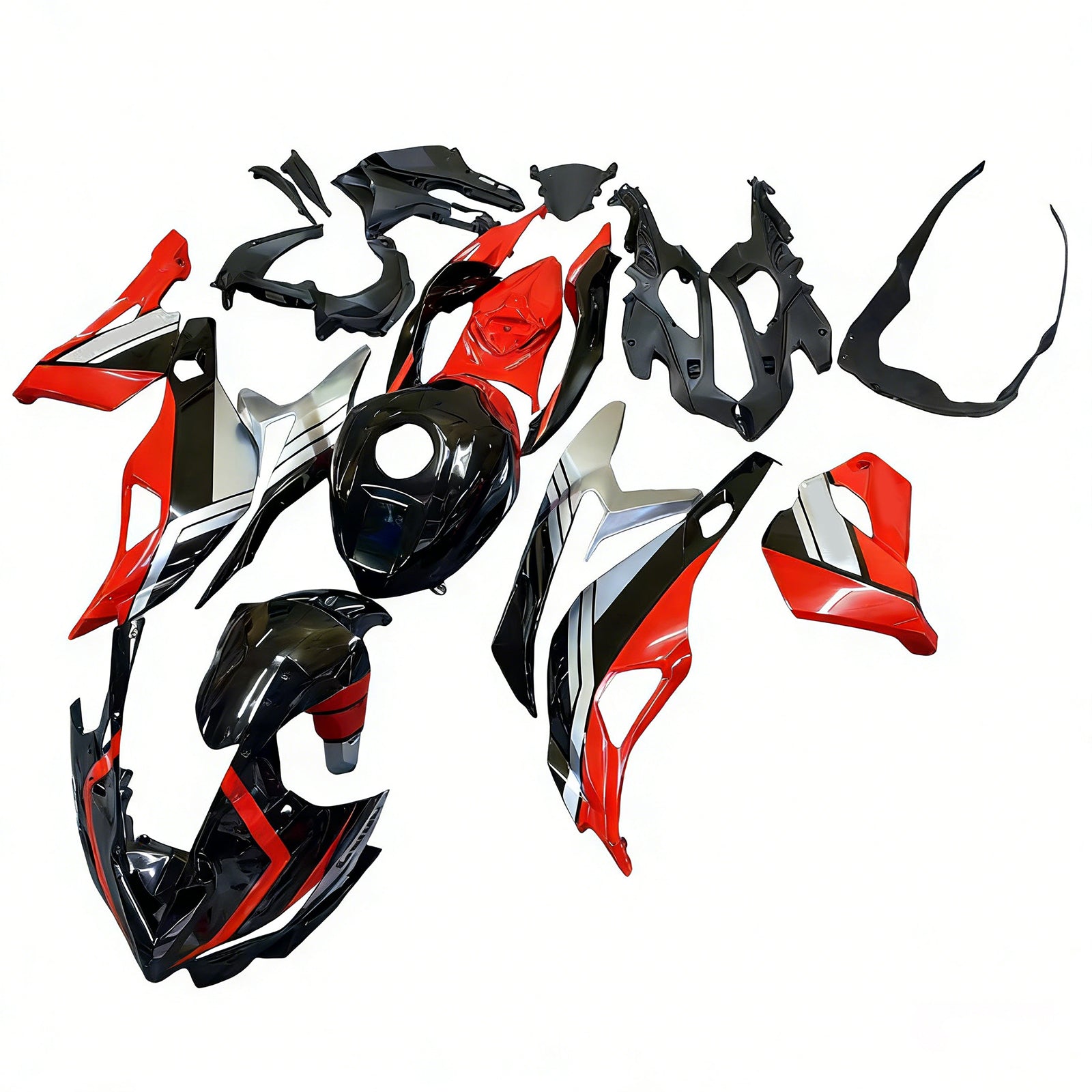 Amotopart 2019-2025 Ninja ZX-25R ZX-4R ZX-4RR Kawasaki Red & Silver Fairing Kit