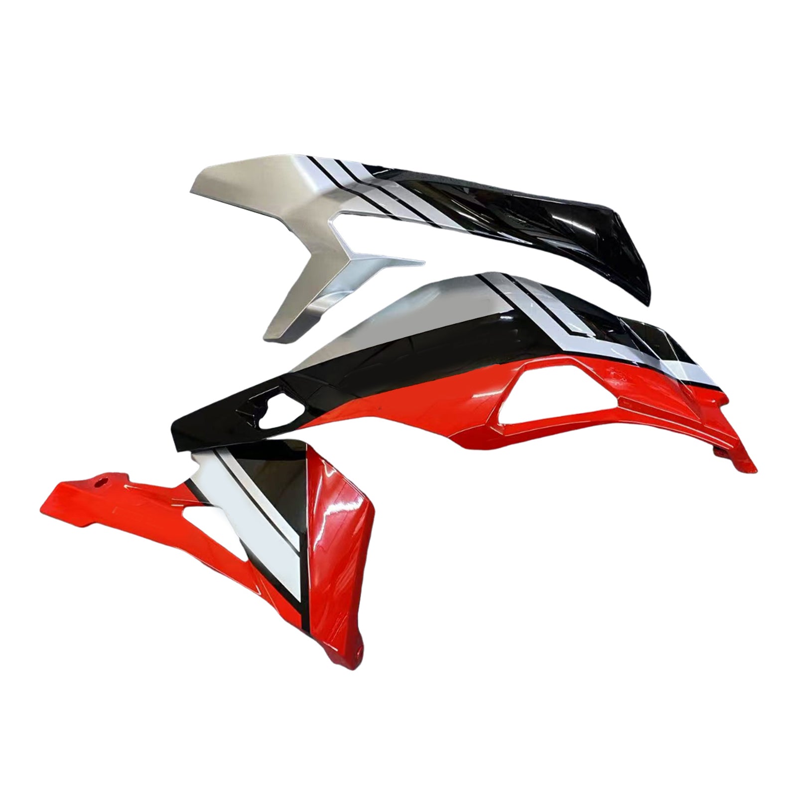 Amotopart 2019-2025 Ninja ZX-25R ZX-4R ZX-4RR Kawasaki Red & Silver Fairing Kit