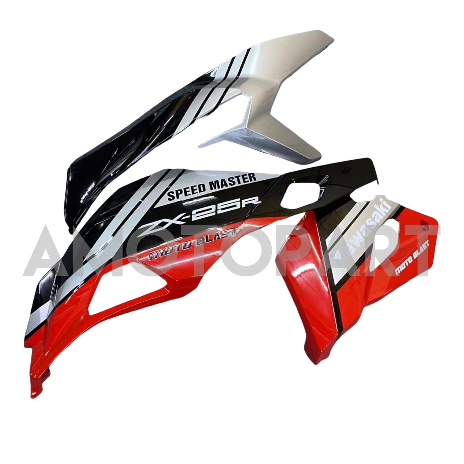 Amotopart 2019–2025 Ninja ZX-25R ZX-4R ZX-4RR Kawasaki Rot&Silbernes Verkleidungsset