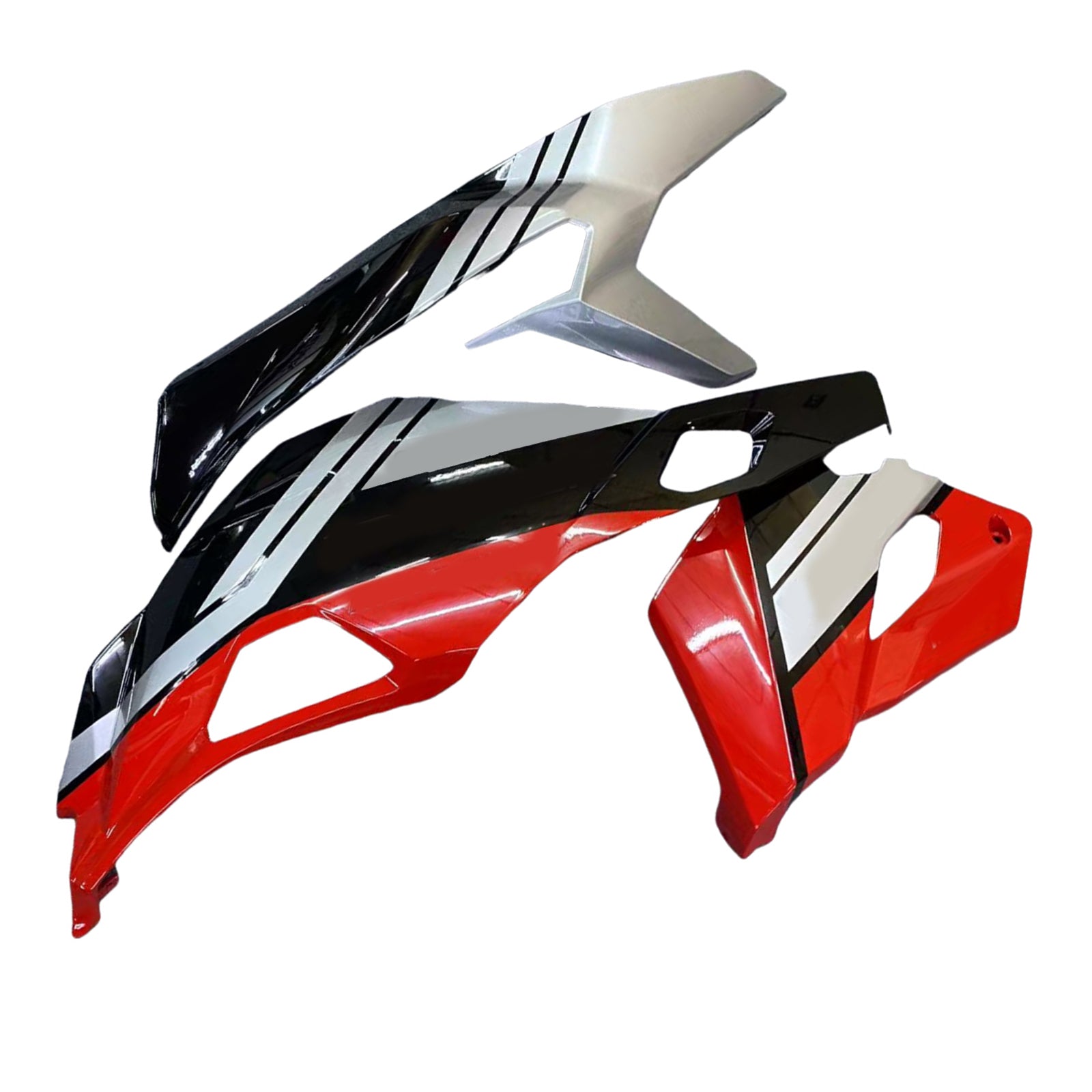 Amotopart 2019-2025 Ninja ZX-25R ZX-4R ZX-4RR Kawasaki Red & Silver Fairing Kit