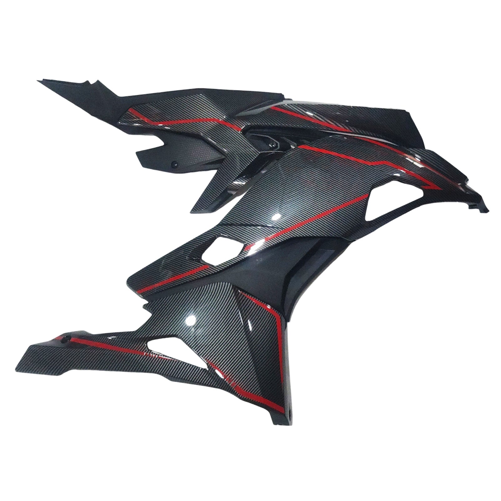 Amotopart 2019–2025 Ninja ZX-25R ZX-4R ZX-4RR Kawasaki Kohlefaser mit roten Akzenten Verkleidungsset