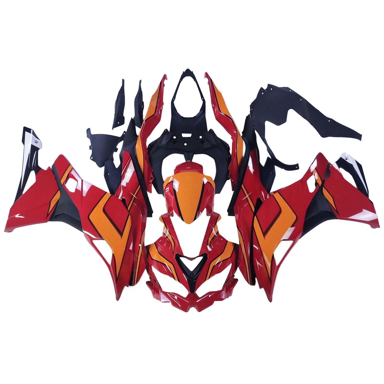 Amotopart 2019-2025 Ninja ZX-25R ZX-4R ZX-4RR Kawasaki Red&Orange Fairing Kit