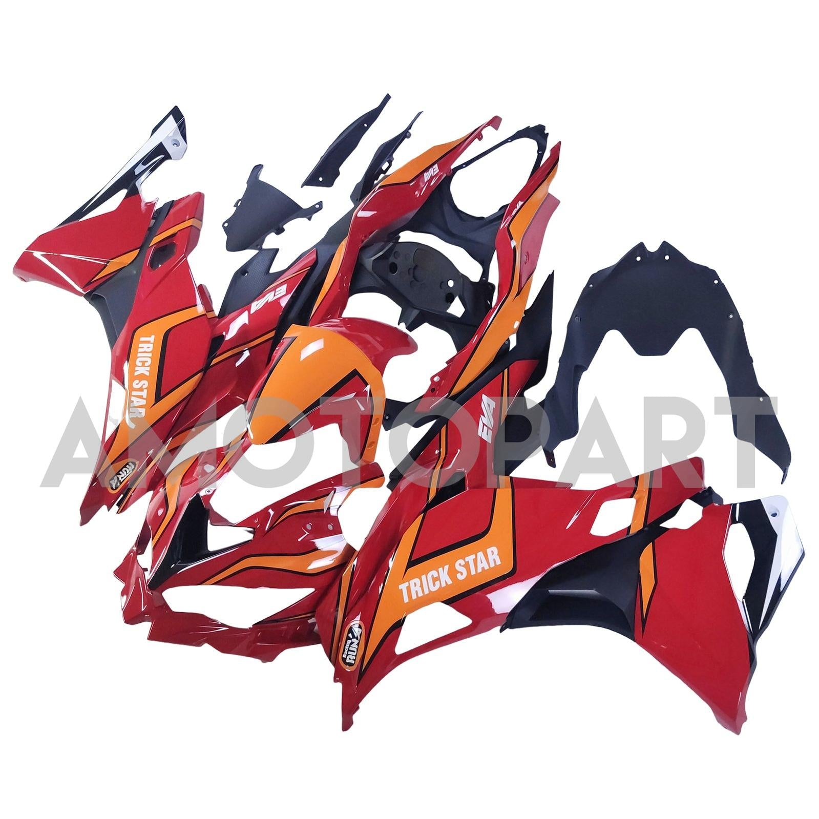 Amotopart 2019-2025 Ninja ZX-25R ZX-4R ZX-4RR Kawasaki Red&Orange Fairing Kit