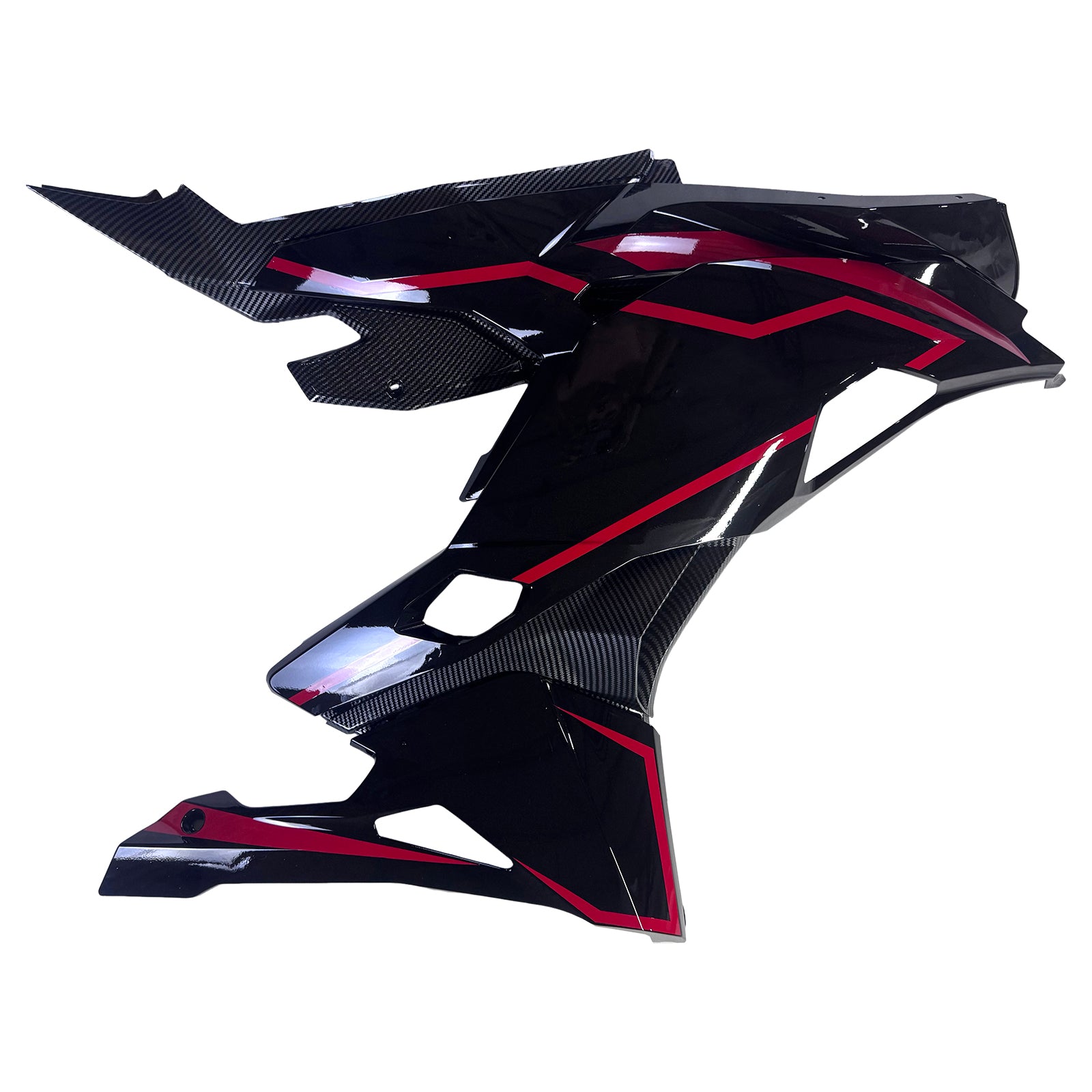 Amotopart 2019-2025 Ninja ZX-25R ZX-4R ZX-4RR Kawasaki Black & Red Stripes Fairing Kit