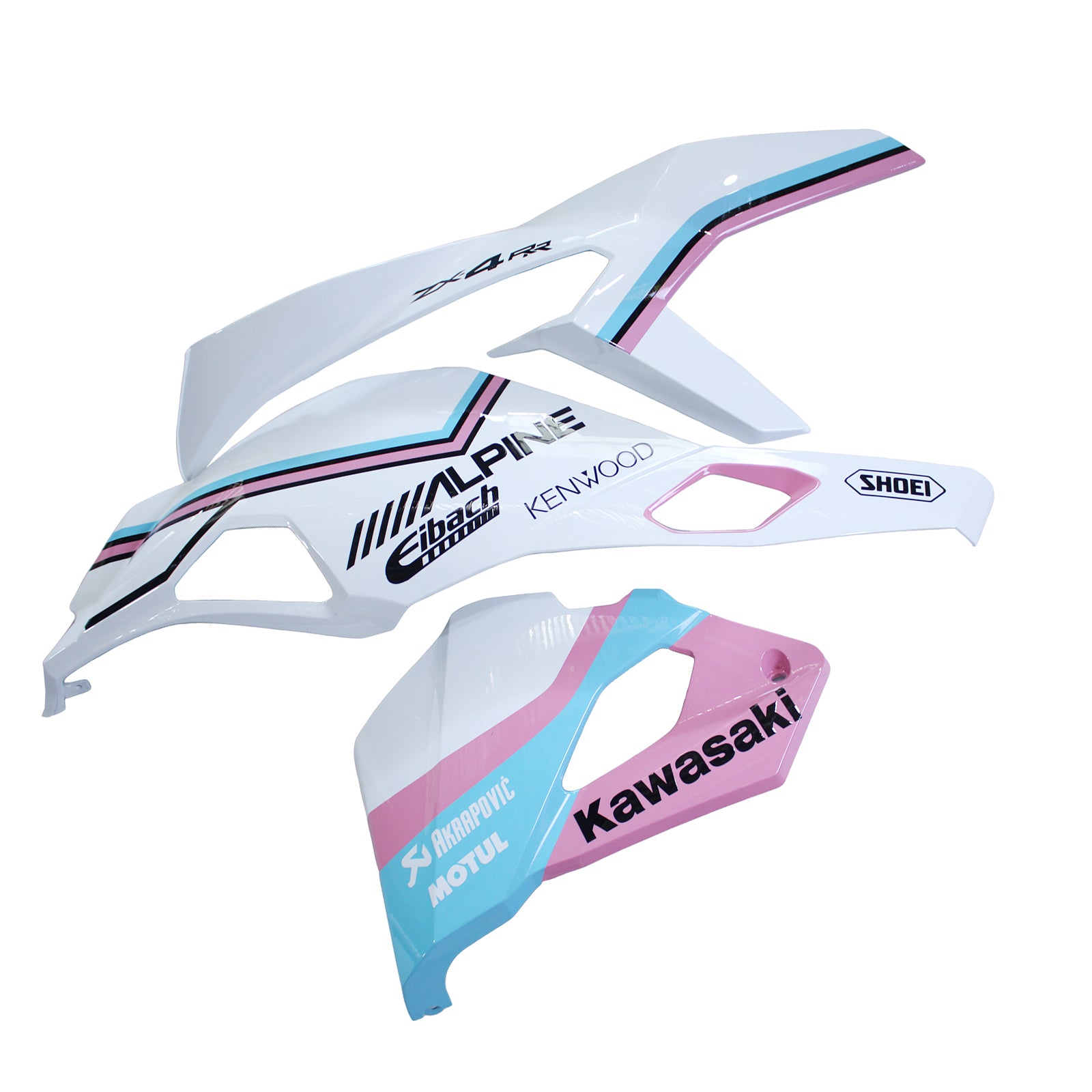 Amotopart 2019-2024 Ninja ZX-25R ZX-4R ZX-4RR Kawasaki Pink&Blue Fairing Kit