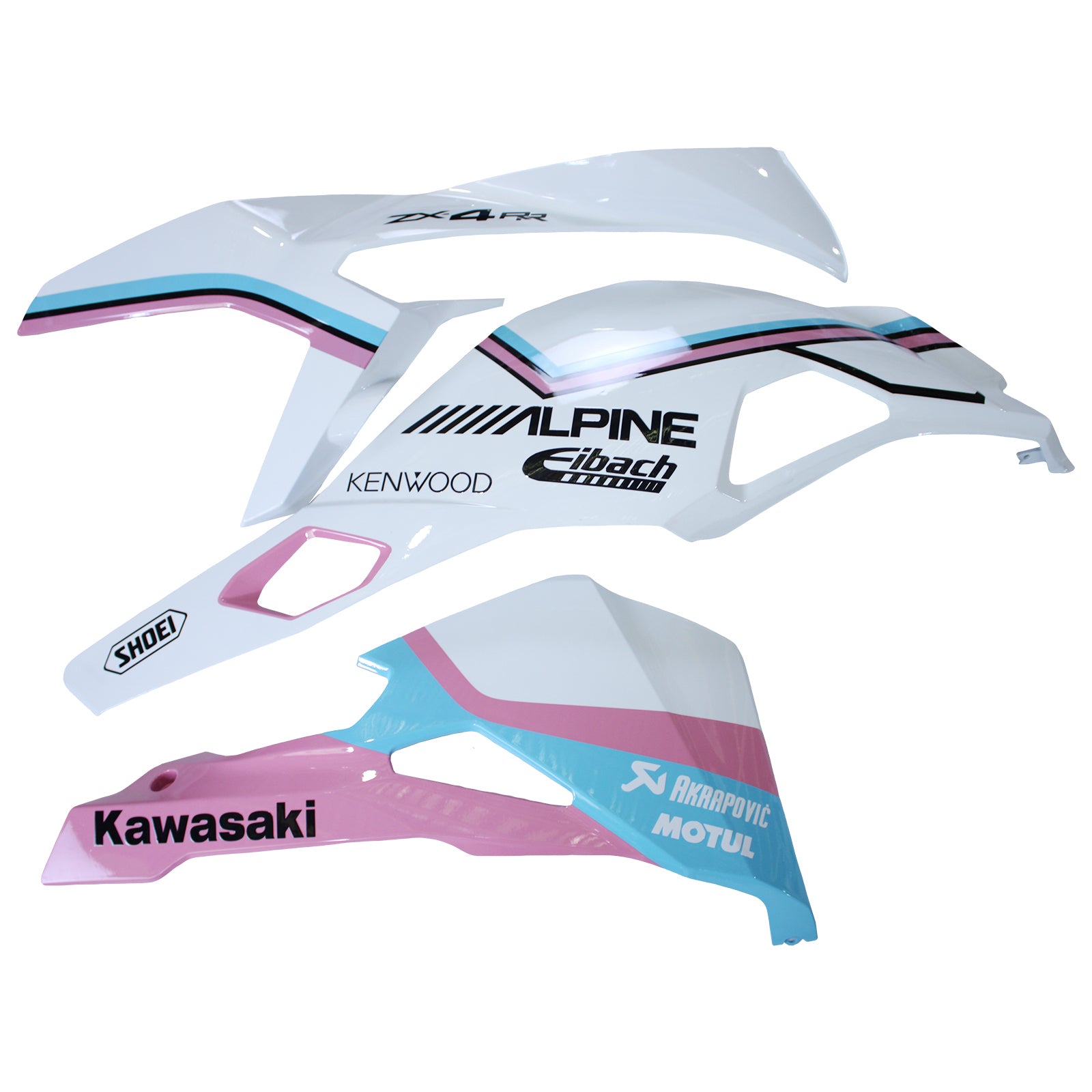 Amotopart 2019-2024 Ninja ZX-25R ZX-4R ZX-4RR Kawasaki Pink&Blue Fairing Kit