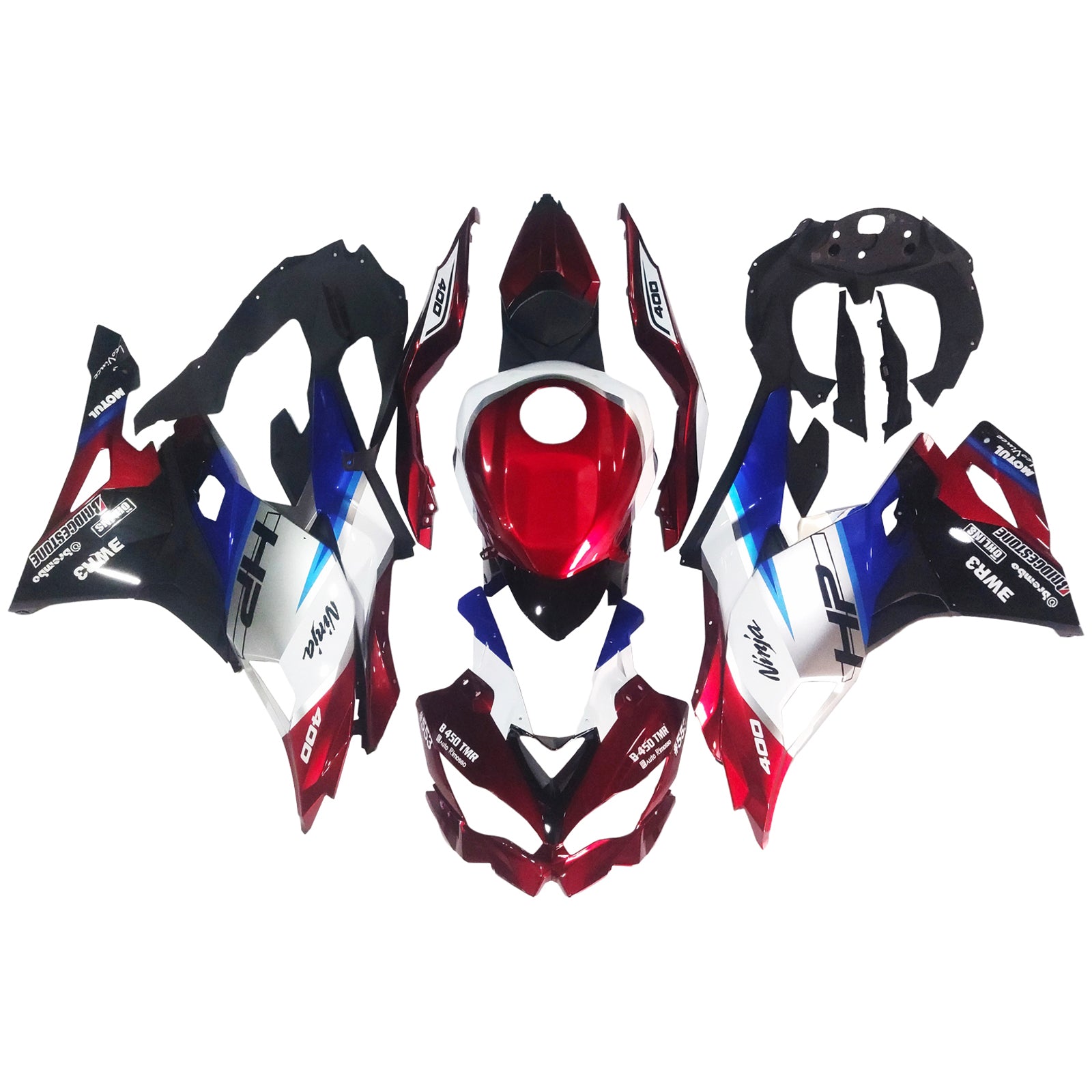 Amotopart 2019-2026 Ninja ZX-25R ZX-4R ZX-4RR Kawasaki Red&Blue Fairing Kit