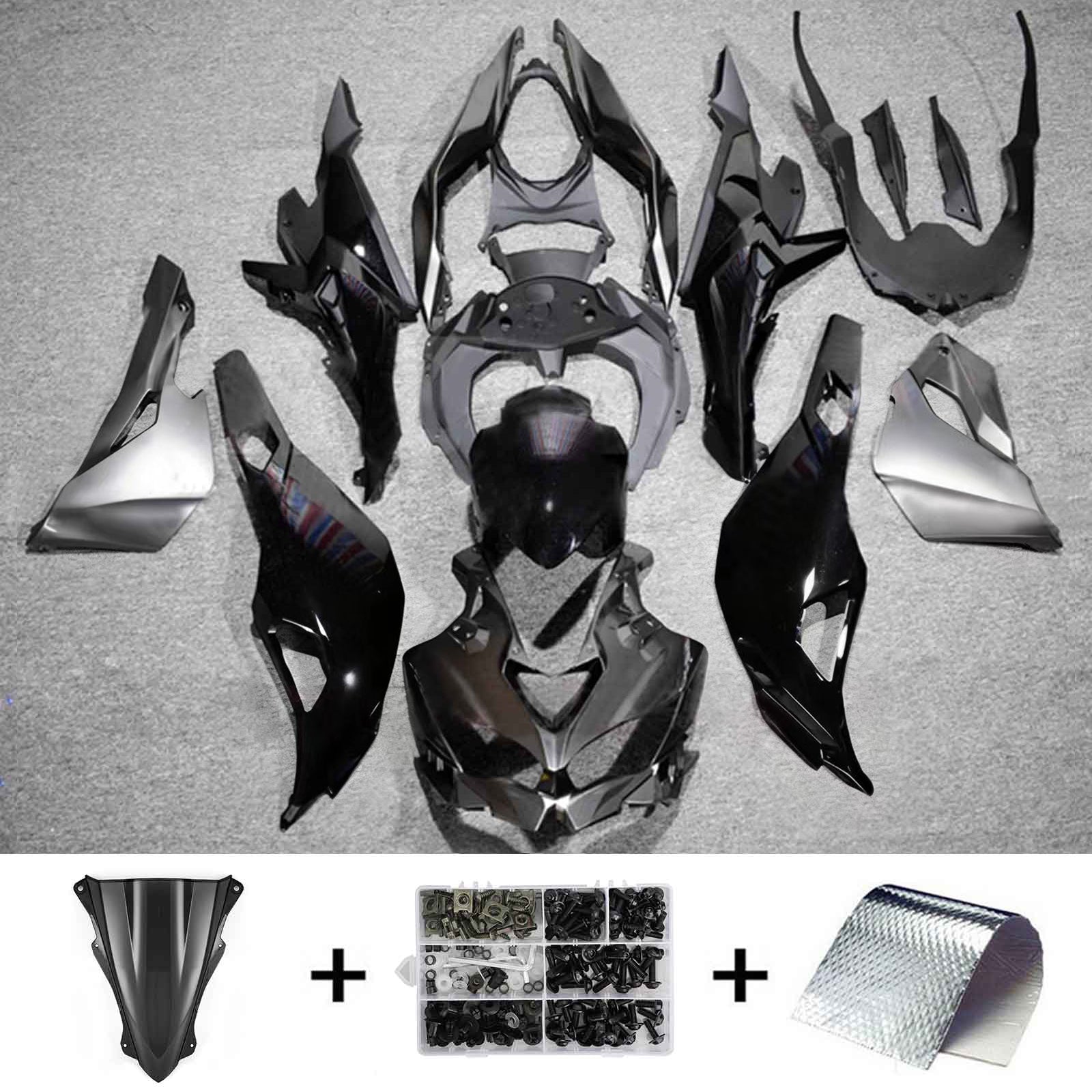 Amotopart 2019-2026 Ninja ZX-25R ZX-4R ZX-4RR Kawasaki Black&Grey Fair
