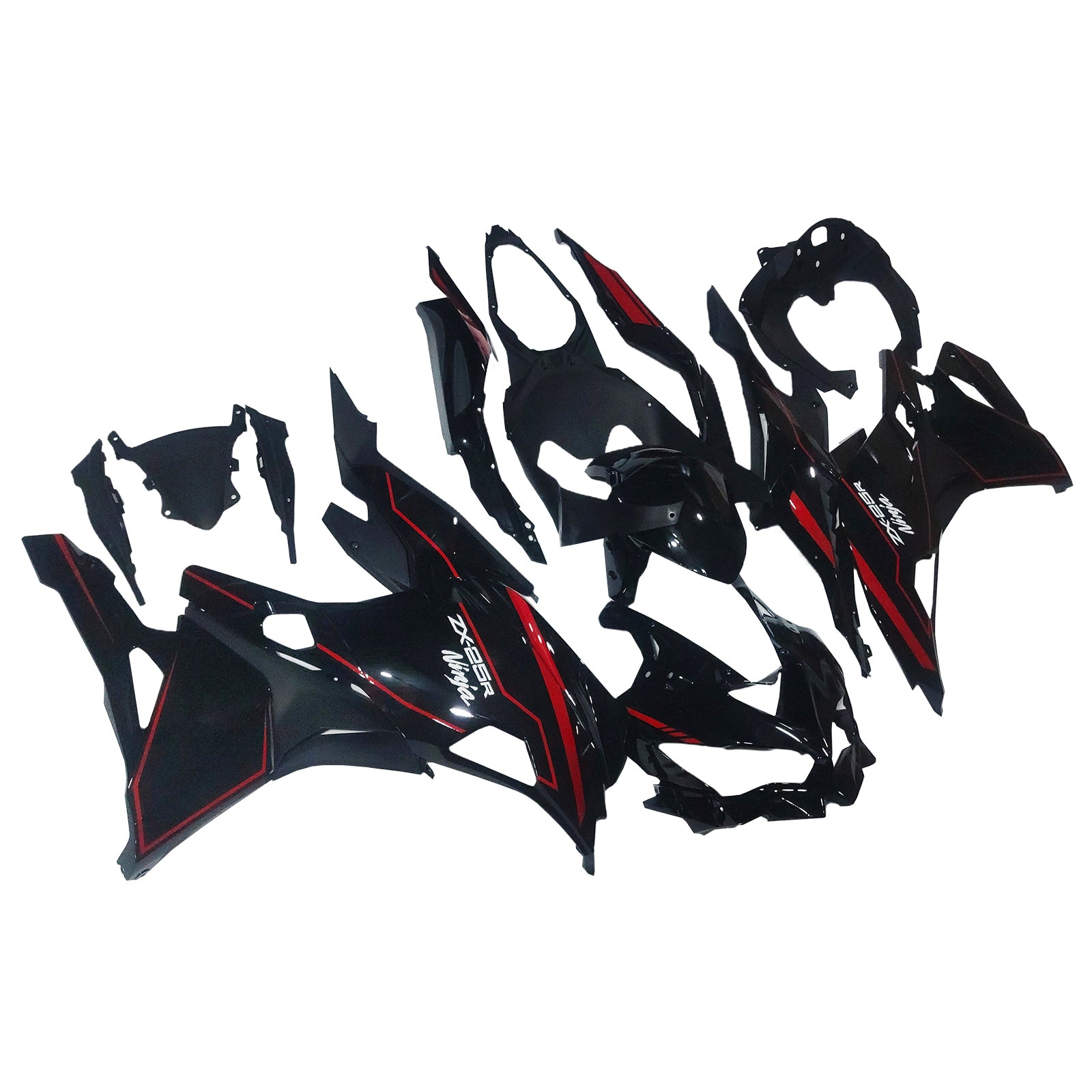 Amotopart 2019-2026 Ninja ZX-25R ZX-4R ZX-4RR Kawasaki Zwart&REd Stripes Kuipset