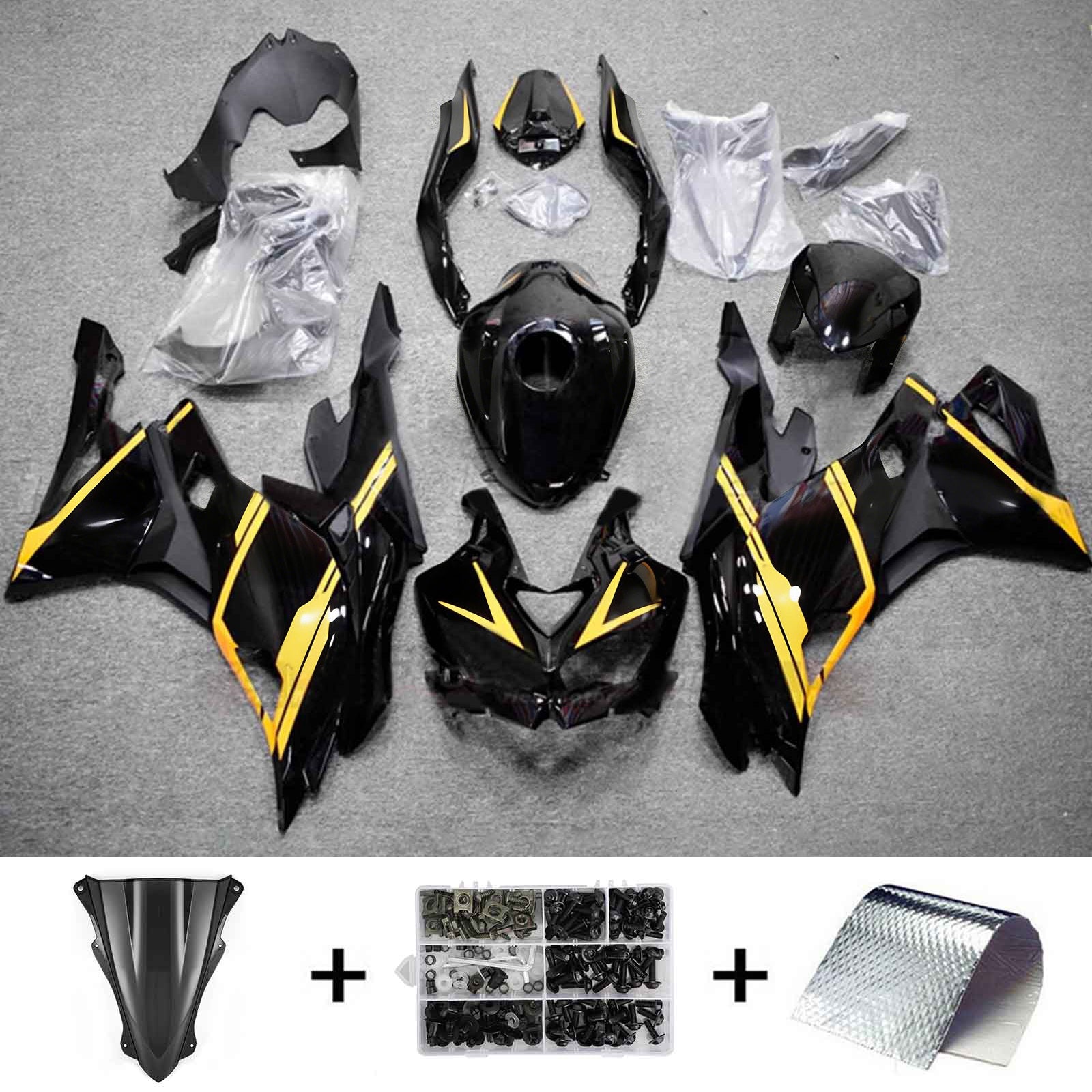 Amotopart 2019-2026 Ninja ZX-25R ZX-4R ZX-4RR Kawasaki Black&Gold Fair
