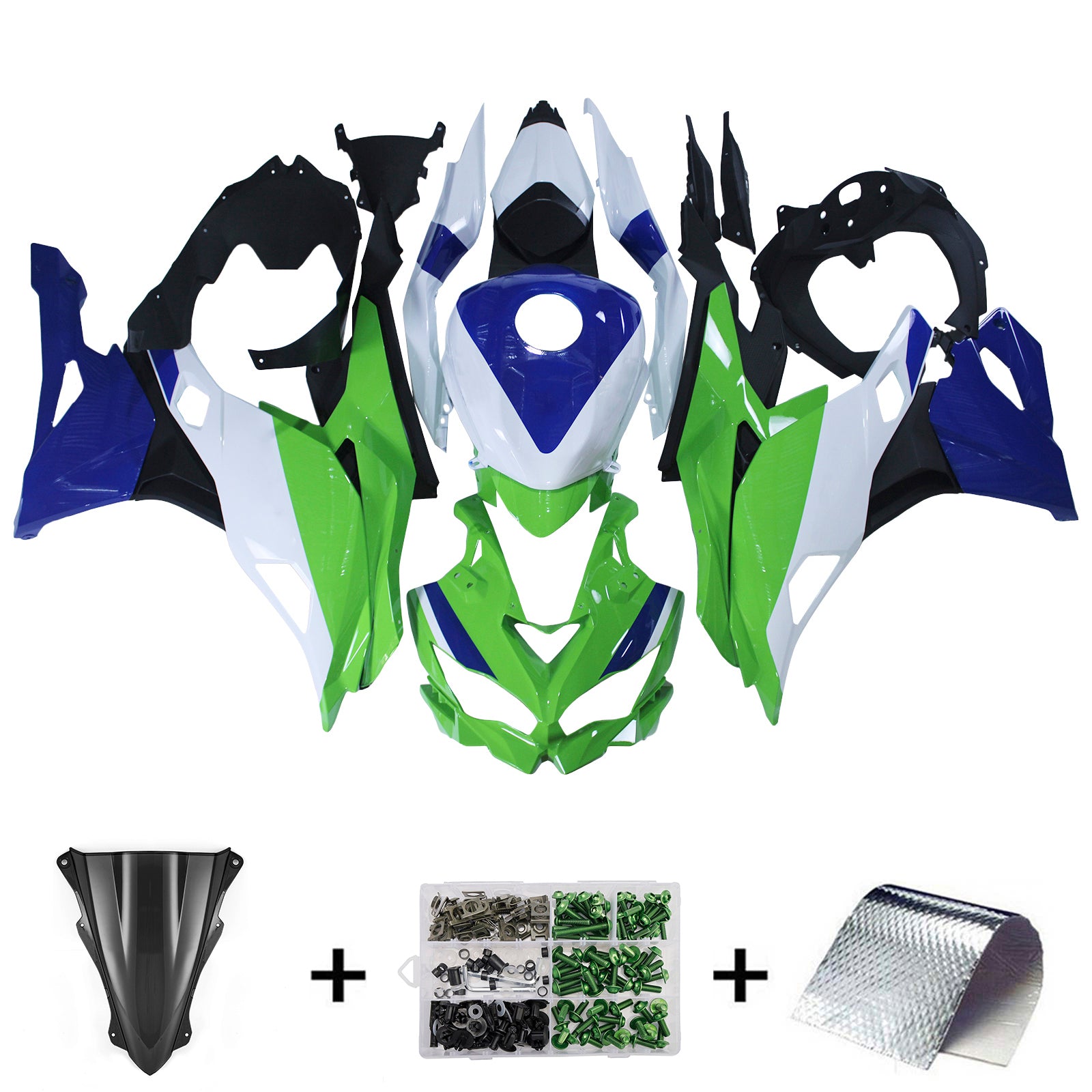 Amotopart 2019-2025 Ninja ZX-25R ZX-4R ZX-4RR Kawasaki Green Blue Fair