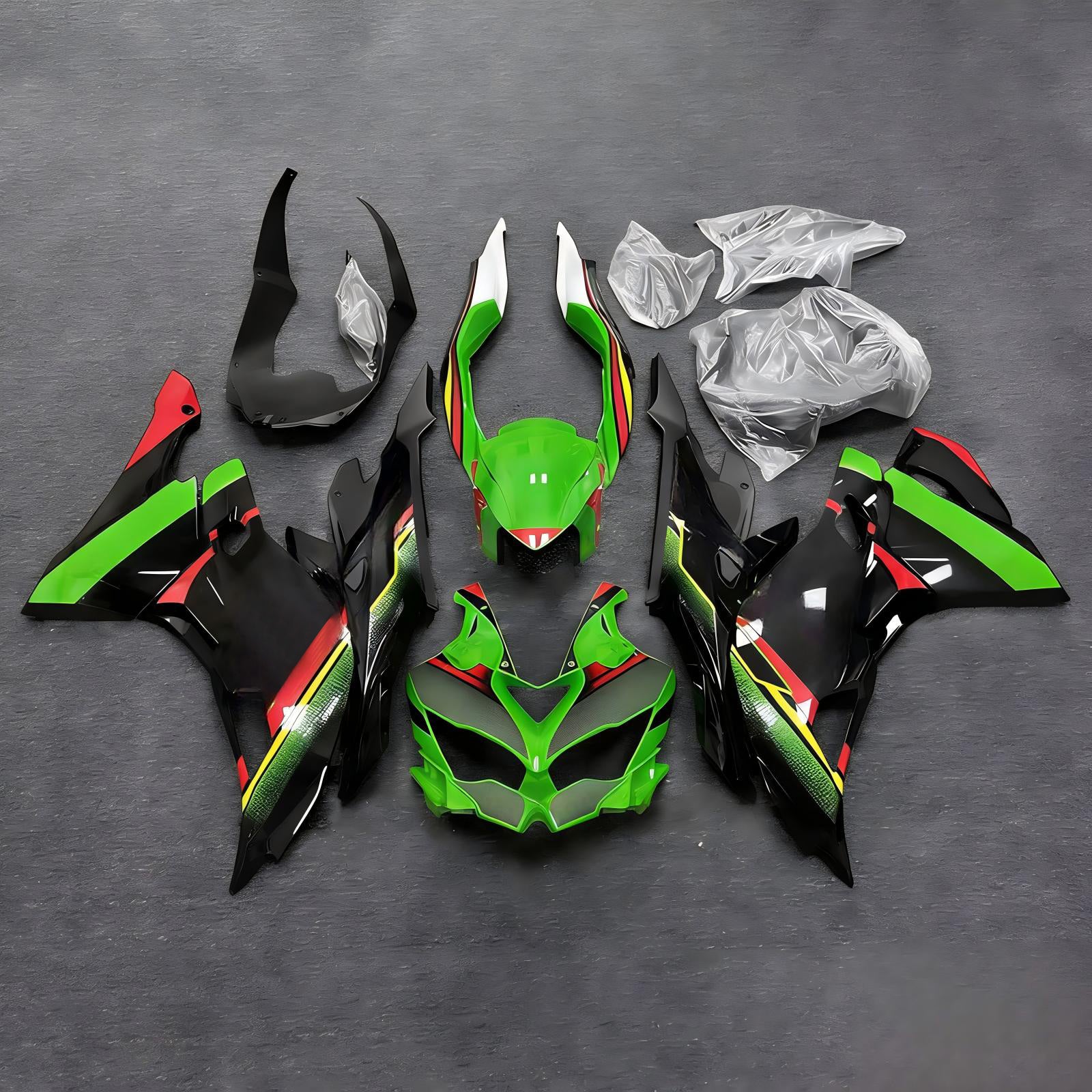 Amotopart 2019-2026 Kawasaki Ninja ZX-25R ZX-4R ZX-4RR Green Black Red Fairing Kit