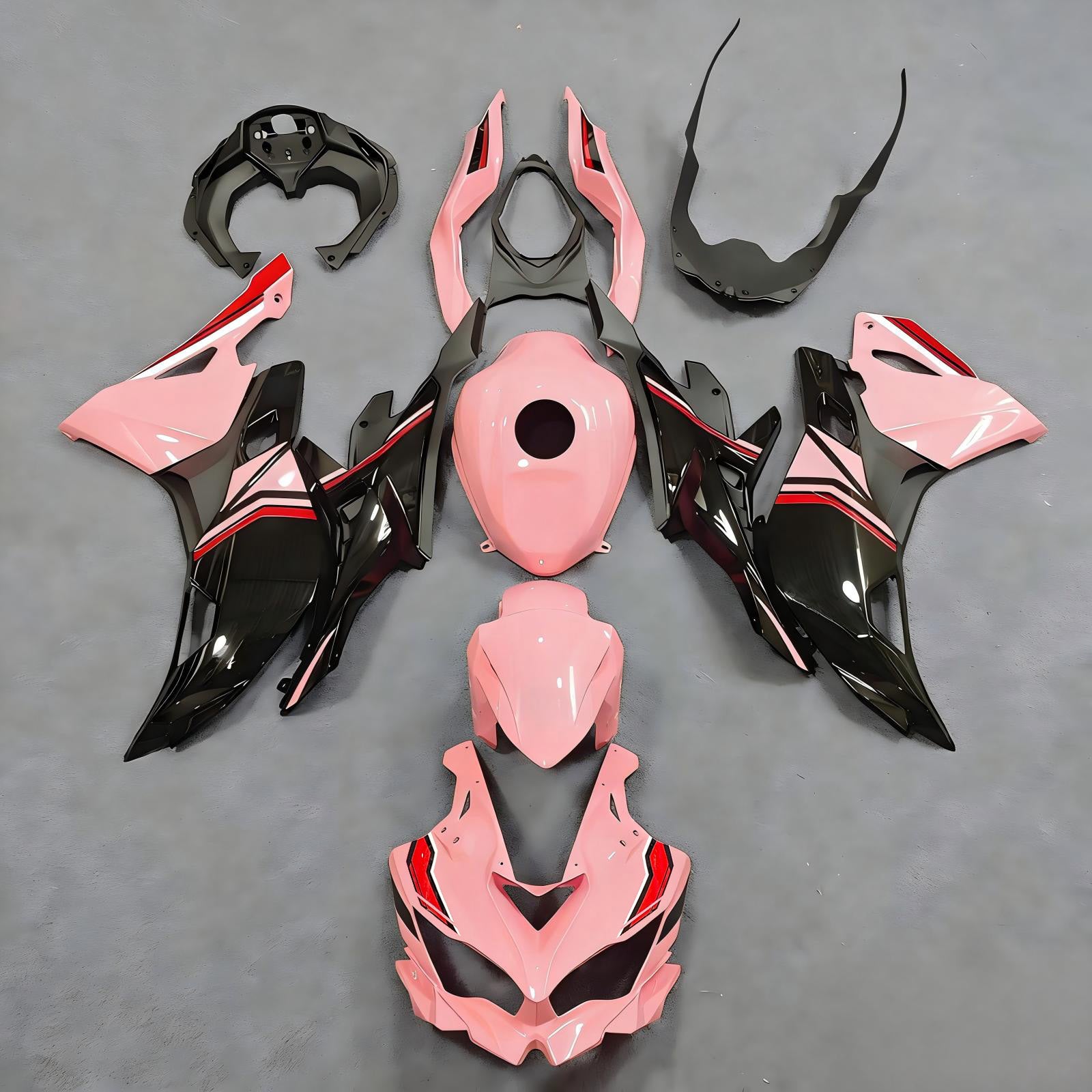 Amotopart 2019-2026 Kawasaki Ninja ZX-25R ZX-4R ZX-4RR Pink Black Red Fairing Kit