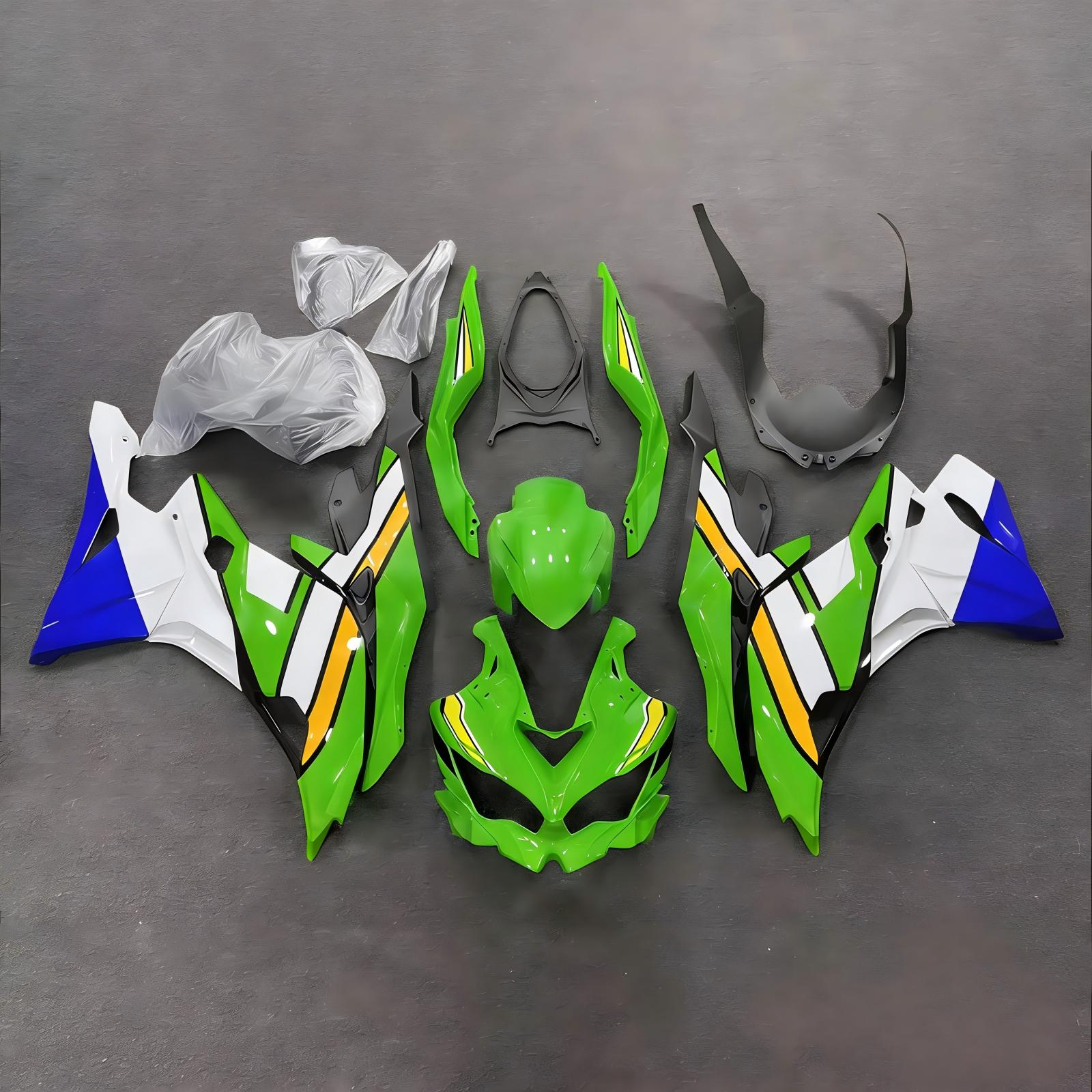 Amotopart 2019-2026 Kawasaki Ninja ZX-25R ZX-4R ZX-4RR Green White Blue Yellow Fairing Kit