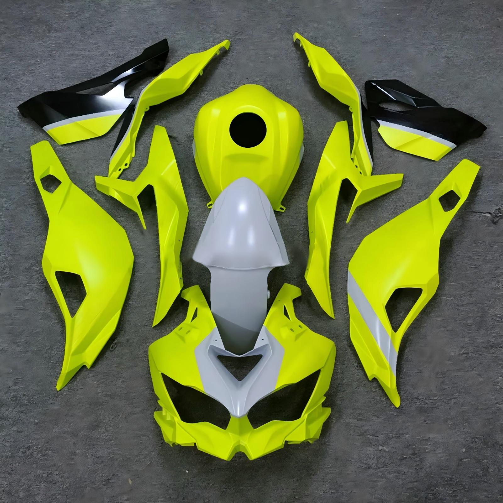 Amotopart 2019-2026 Kawasaki Ninja ZX-25R ZX-4R ZX-4RR Yellow Grey Fairing Kit