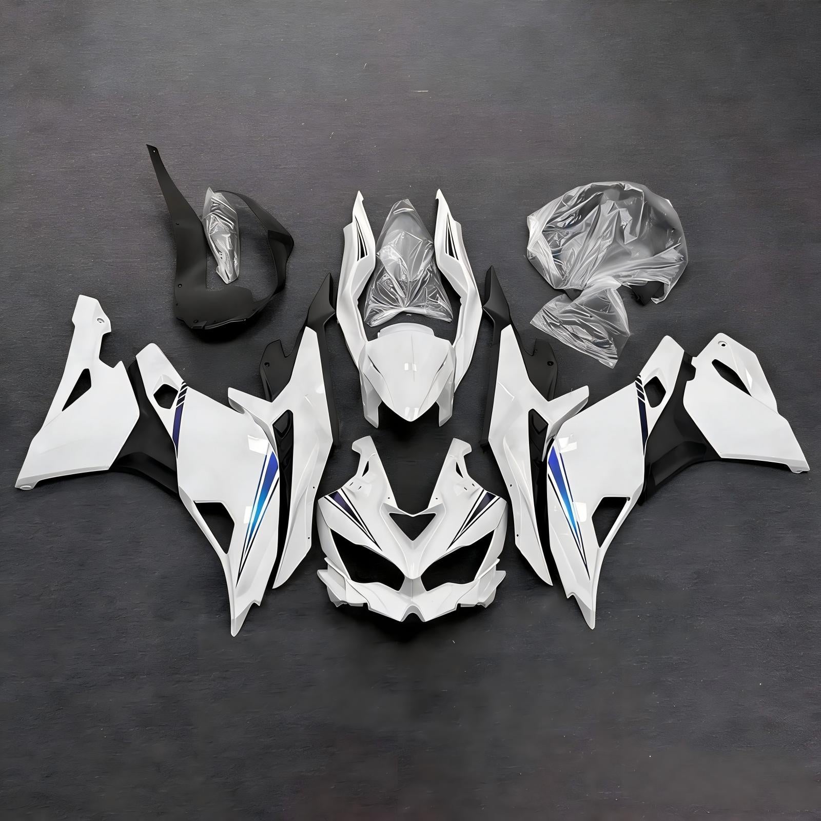 Amotopart 2019-2026 Kawasaki Ninja ZX-25R ZX-4R ZX-4RR White Blue Fairing Kit