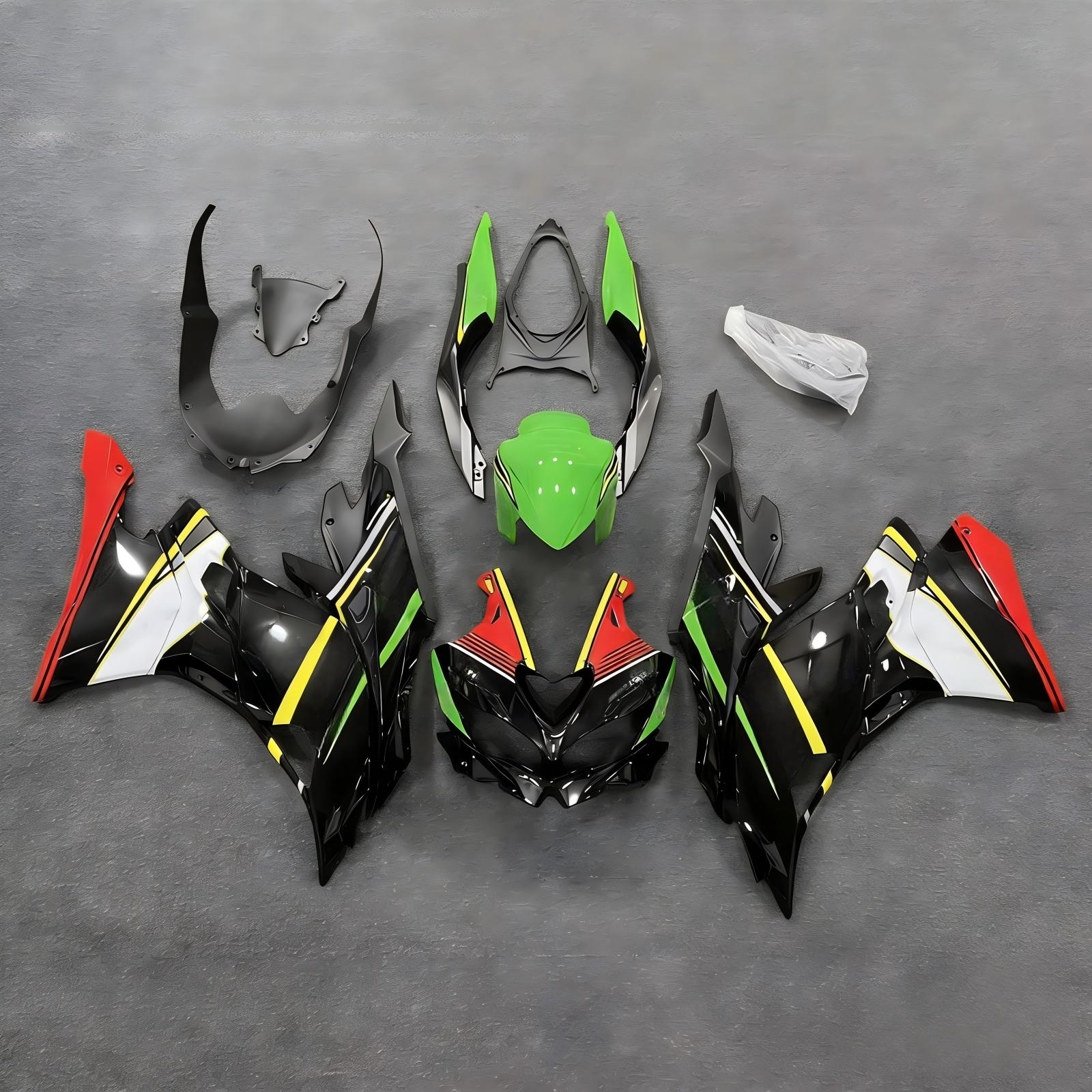 Amotopart 2019-2026 Kawasaki Ninja ZX-25R ZX-4R ZX-4RR Green Red White Black Fairing Kit