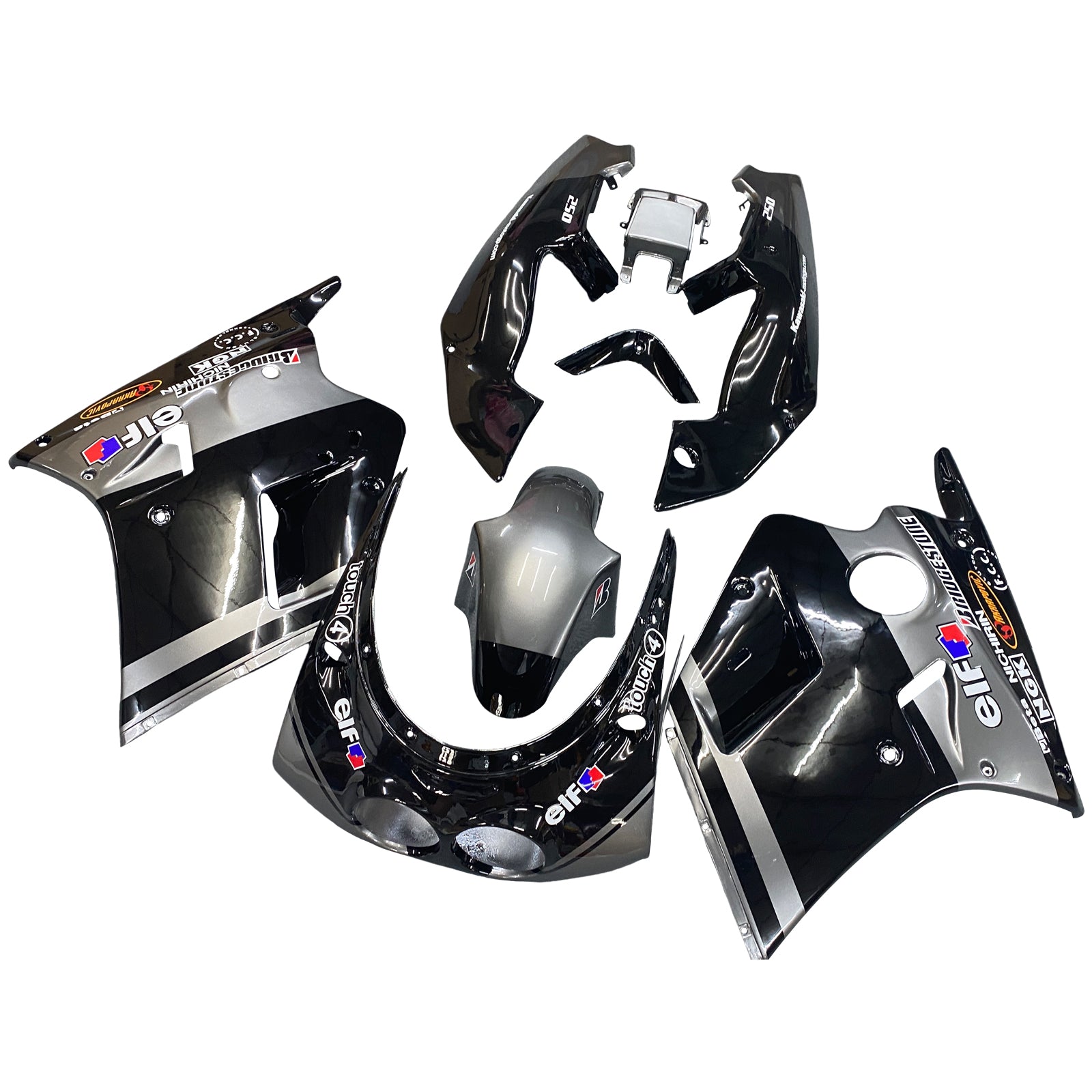 Amotopart 1989-1990 Kawasaki ZXR250 Fairing Black Kit