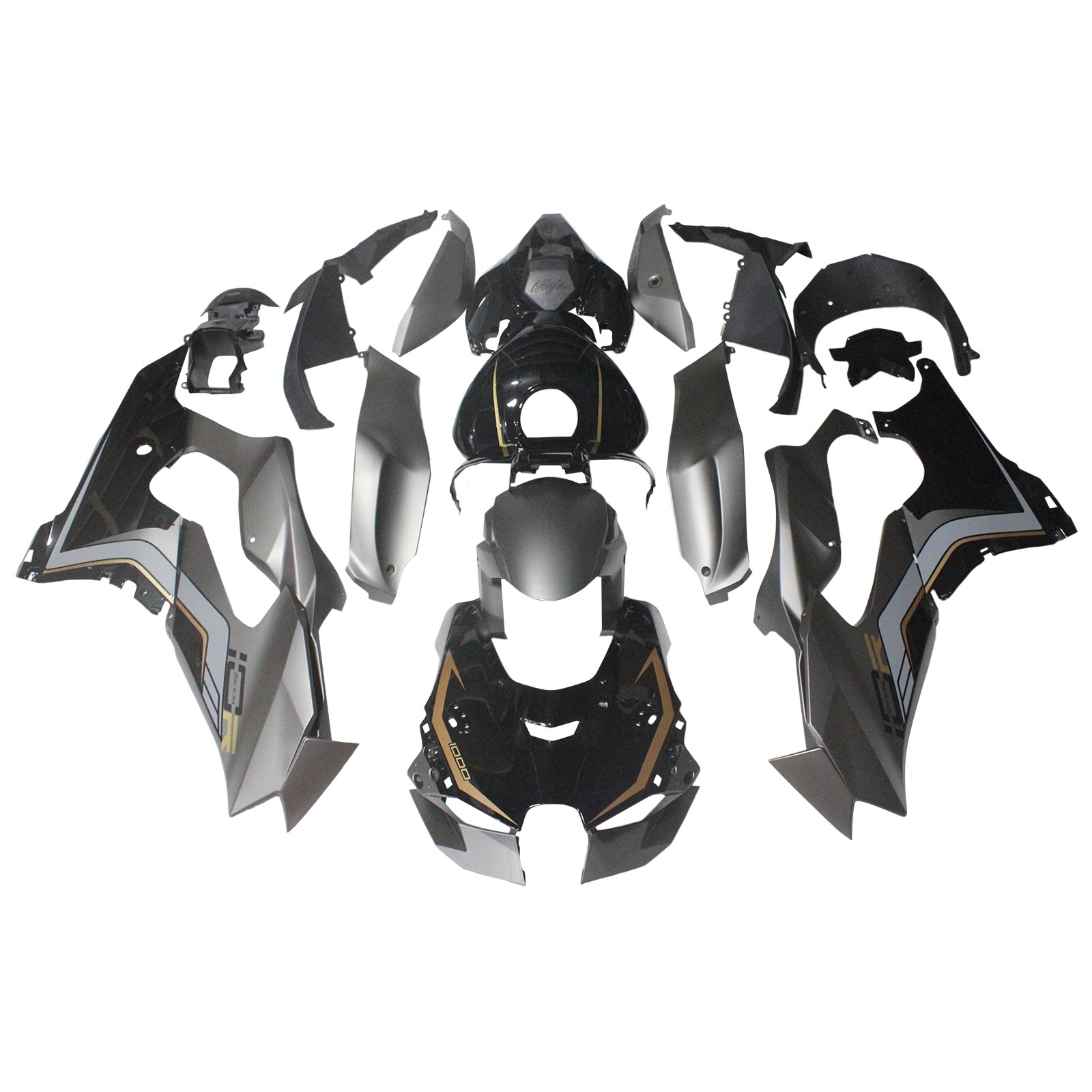 Amotopart 2021-2025 Kawasaki ZX10R ZX10RR Black Style4 Fairing Kit