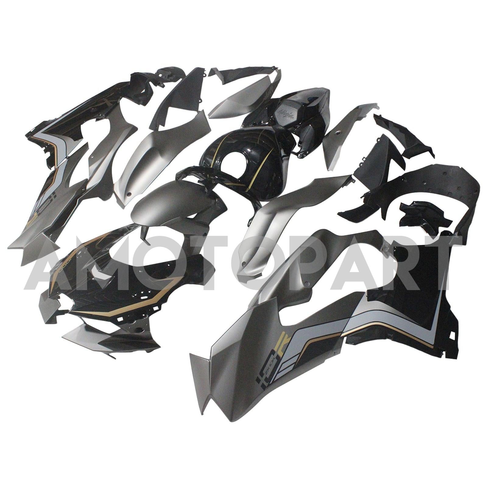 Amotopart 2021-2025 Kawasaki ZX10R ZX10RR Black Style4 Fairing Kit