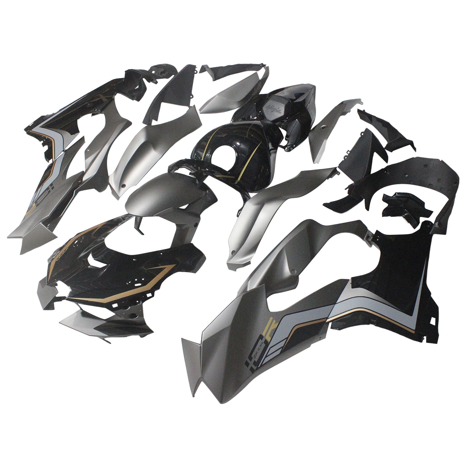 Amotopart 2021-2024 Kawasaki ZX10R ZX10RR Black Style4 Fairing Kit