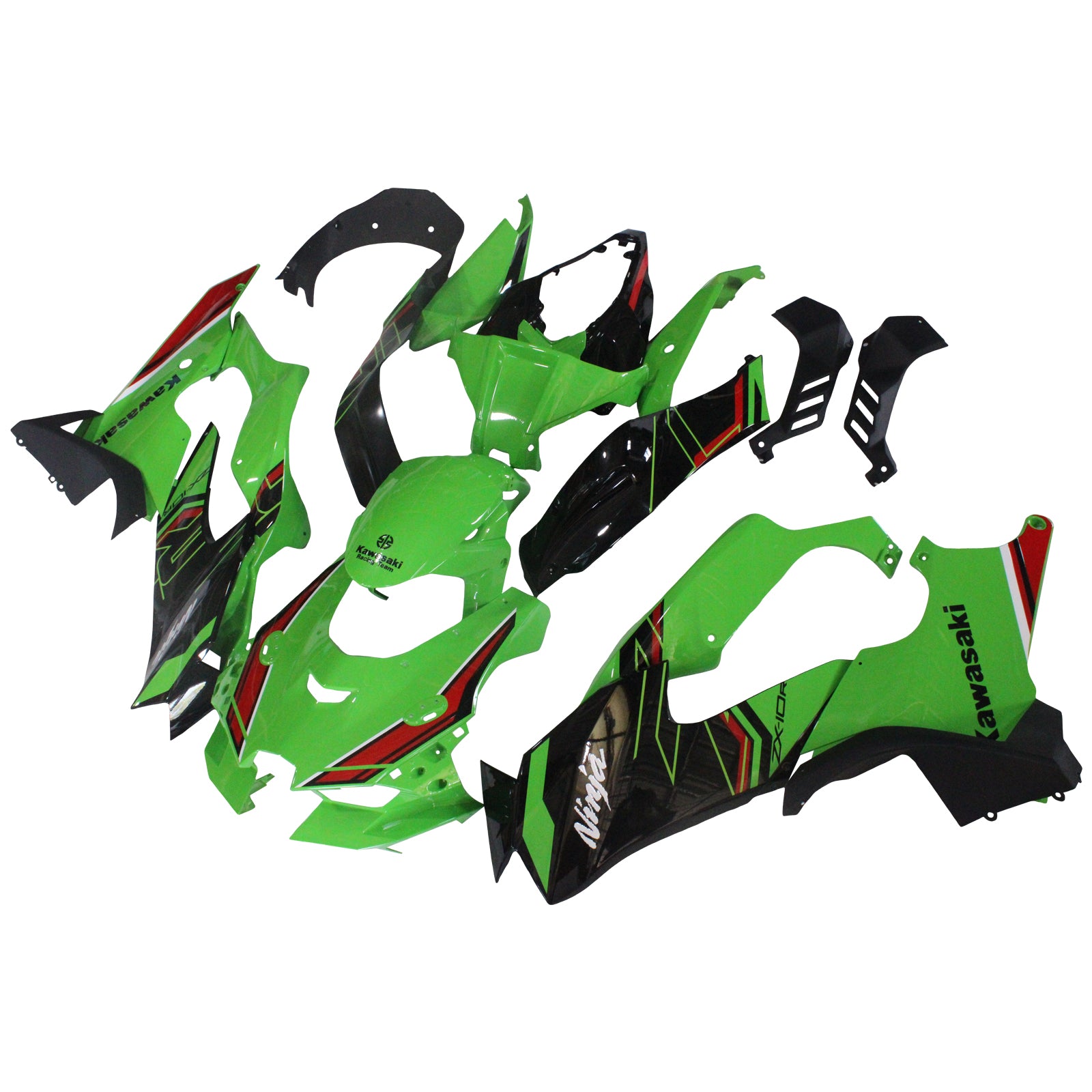 Amotopart 2021-2025 Kawasaki ZX10R ZX10RR Green Black Style8 Fairing Kit