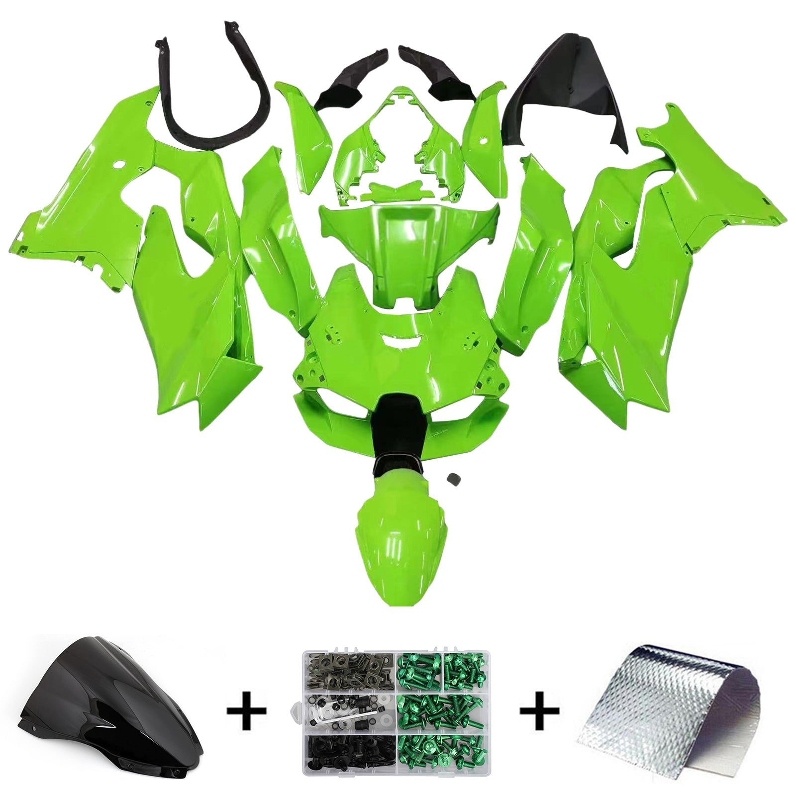 Amotopart 2021-2025 Kawasaki ZX10R ZX10RR Green Fairing Kit