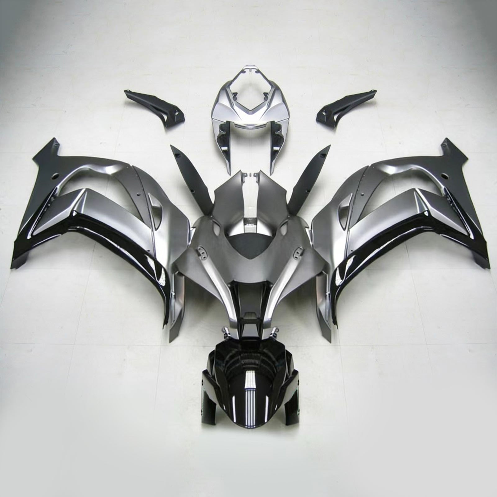 Amotopart 2021-2025 Kawasaki ZX10R ZX10RR Metallic Grey Fairing Kit