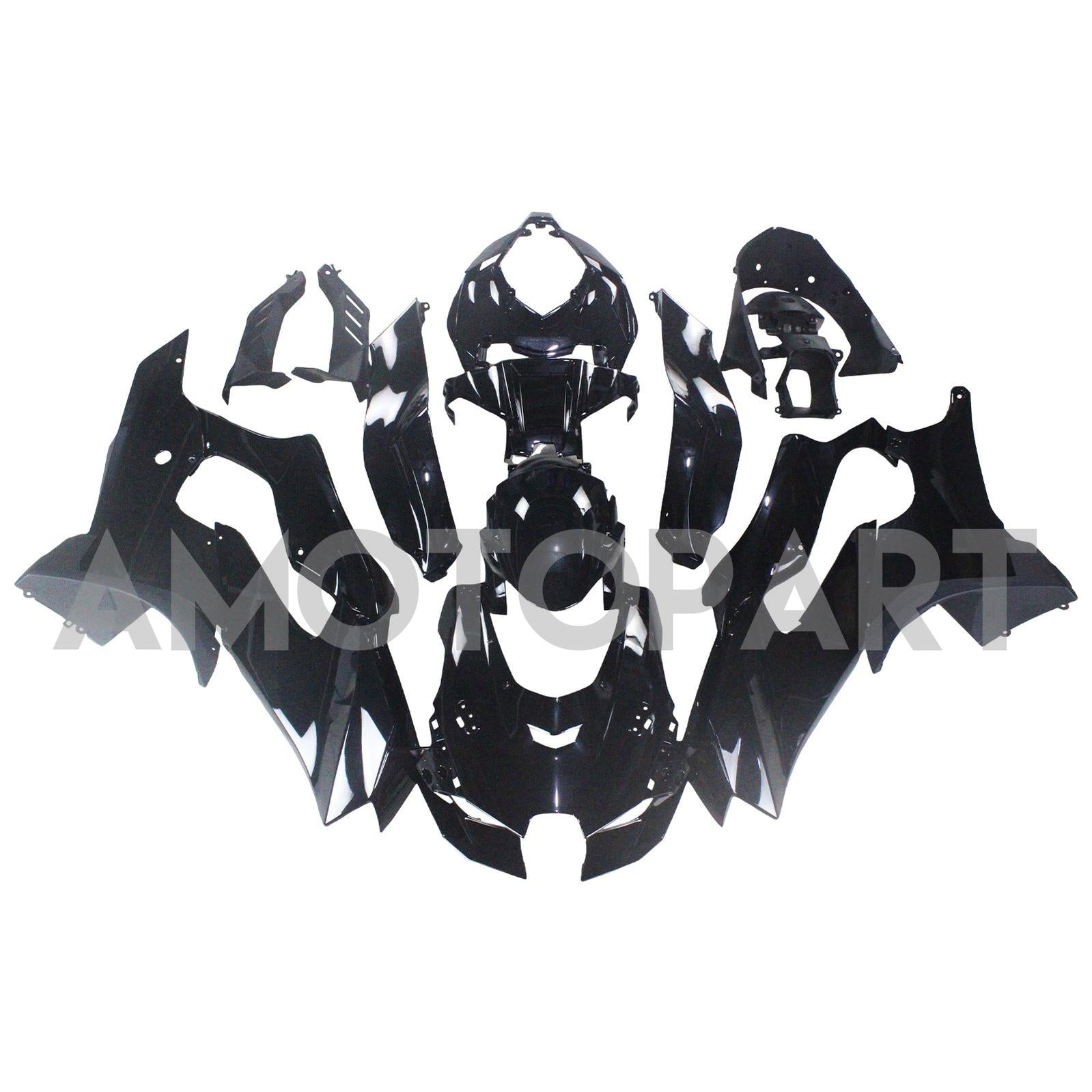 Amotopart 2021-2025 Kawasaki ZX10R ZX10RR Black Fairing