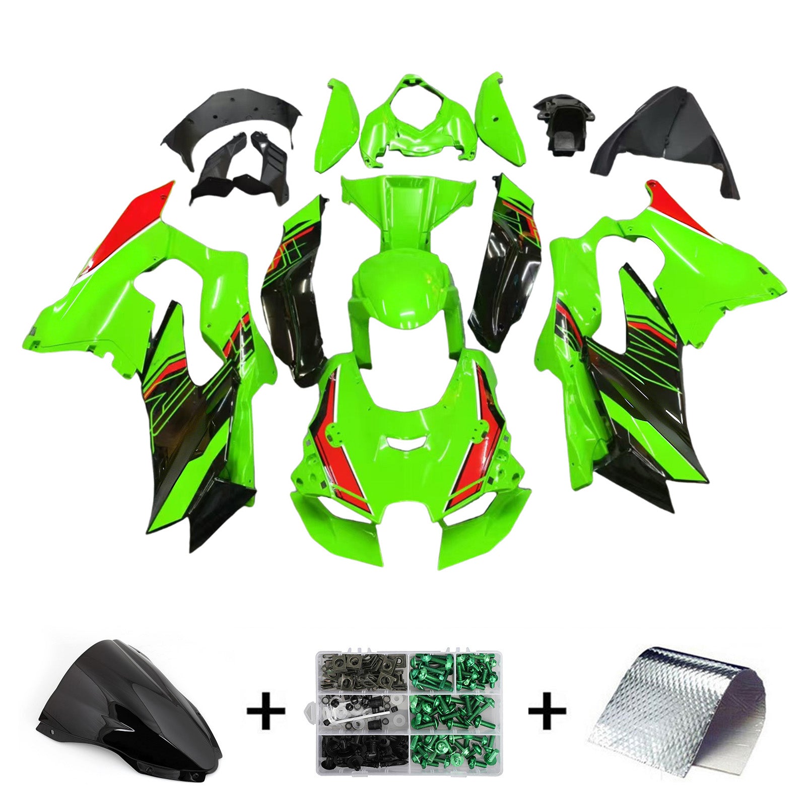 Amotopart 2021-2025 Kawasaki ZX10R ZX10RR Green Fairing