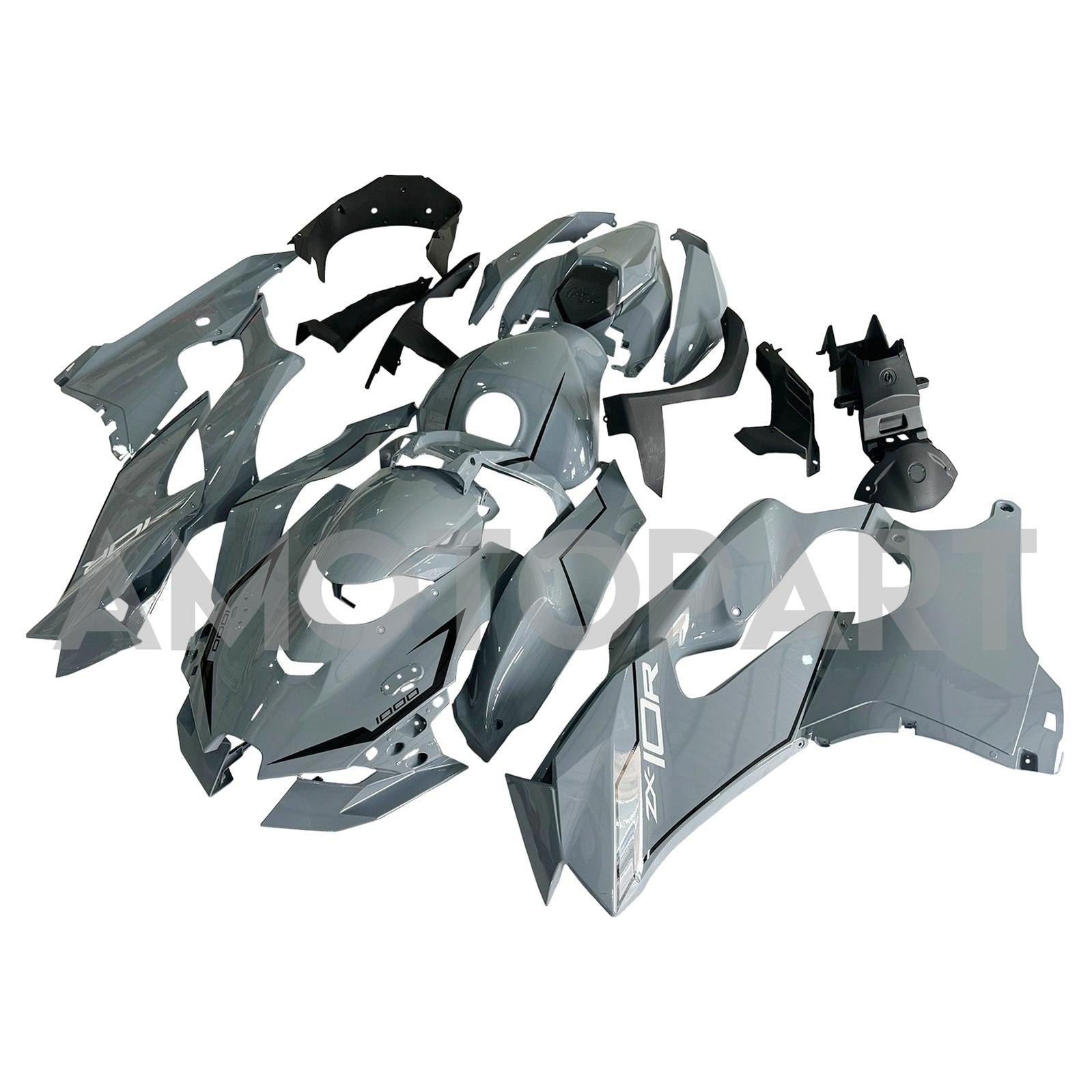AMOTOPART 2021-2025 KAWASAKI ZX10R ZX10RR GRÅ FAIRING KIT