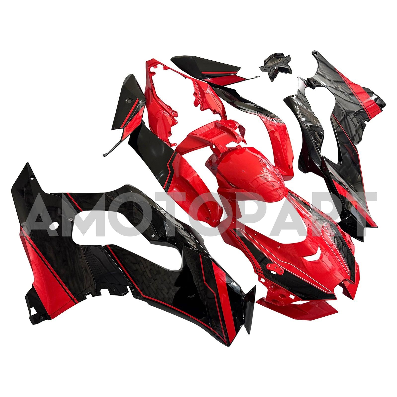 Amotopart 2021-2025 Kawasaki ZX10R ZX10RR Black Red Fairing Kit