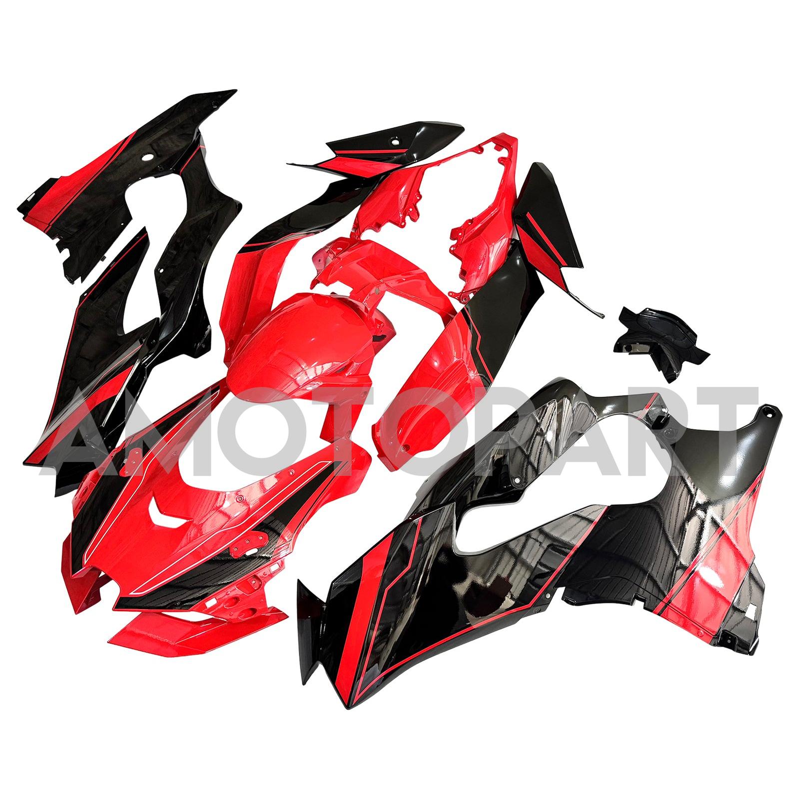 Amotopart 2021-2025 Kawasaki ZX10R ZX10RR Black Red Fairing Kit