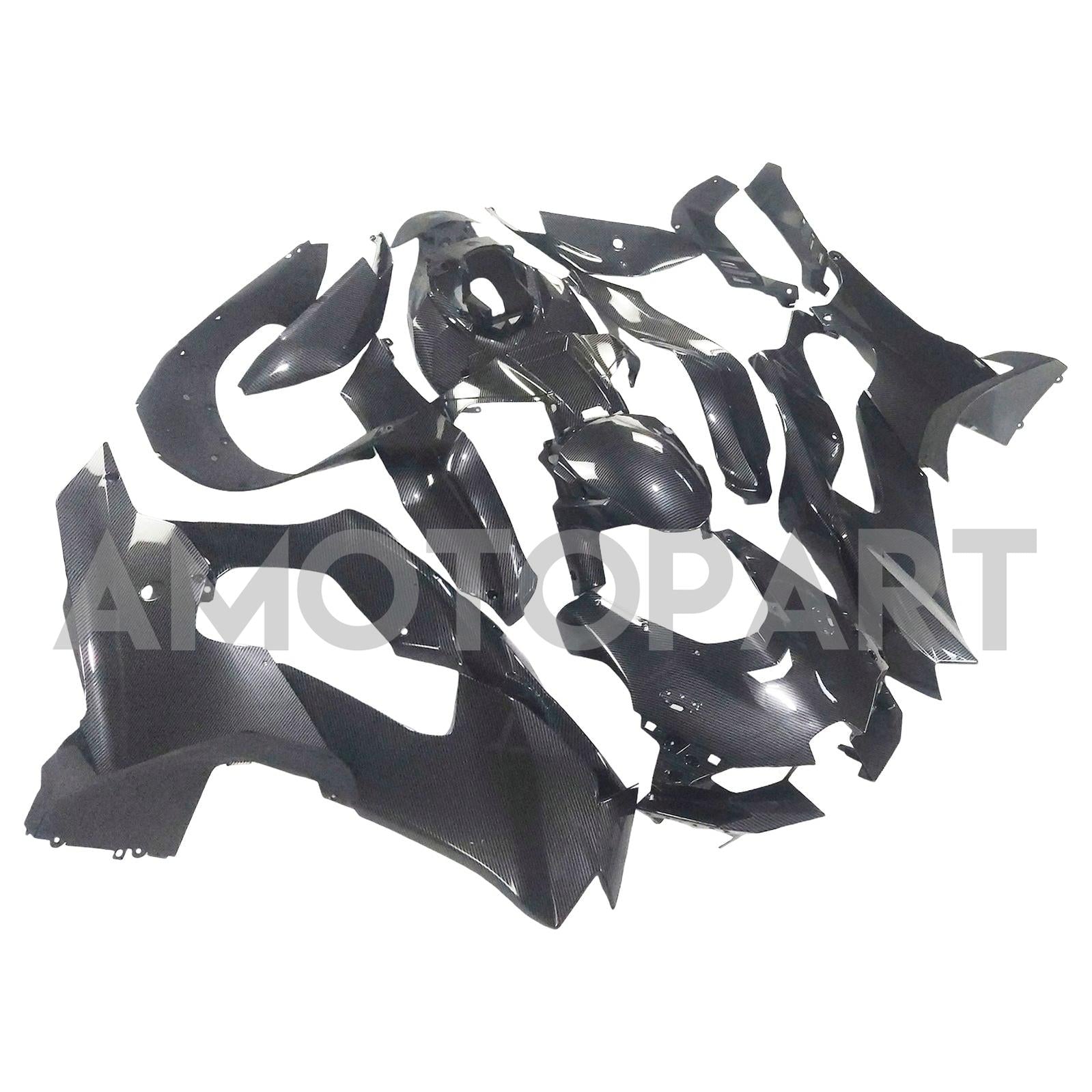 AMOTOPART 2021-2025 KAWASAKI ZX10R ZX10RR COBOL FIBER GLOSSY Black Fairing Kit